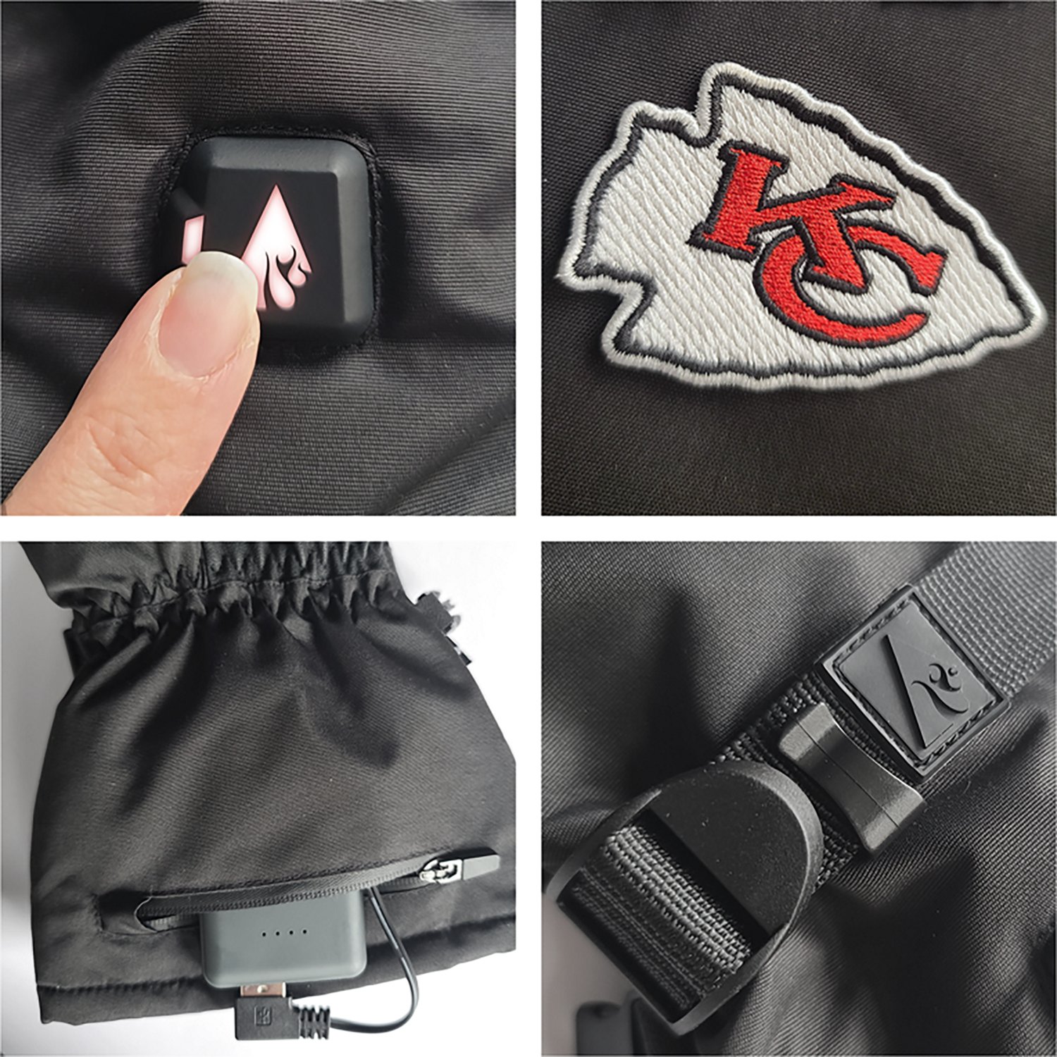 ActionHeat Adults' Kansas City Chiefs 5V Heated Winter Gloves - view number 6