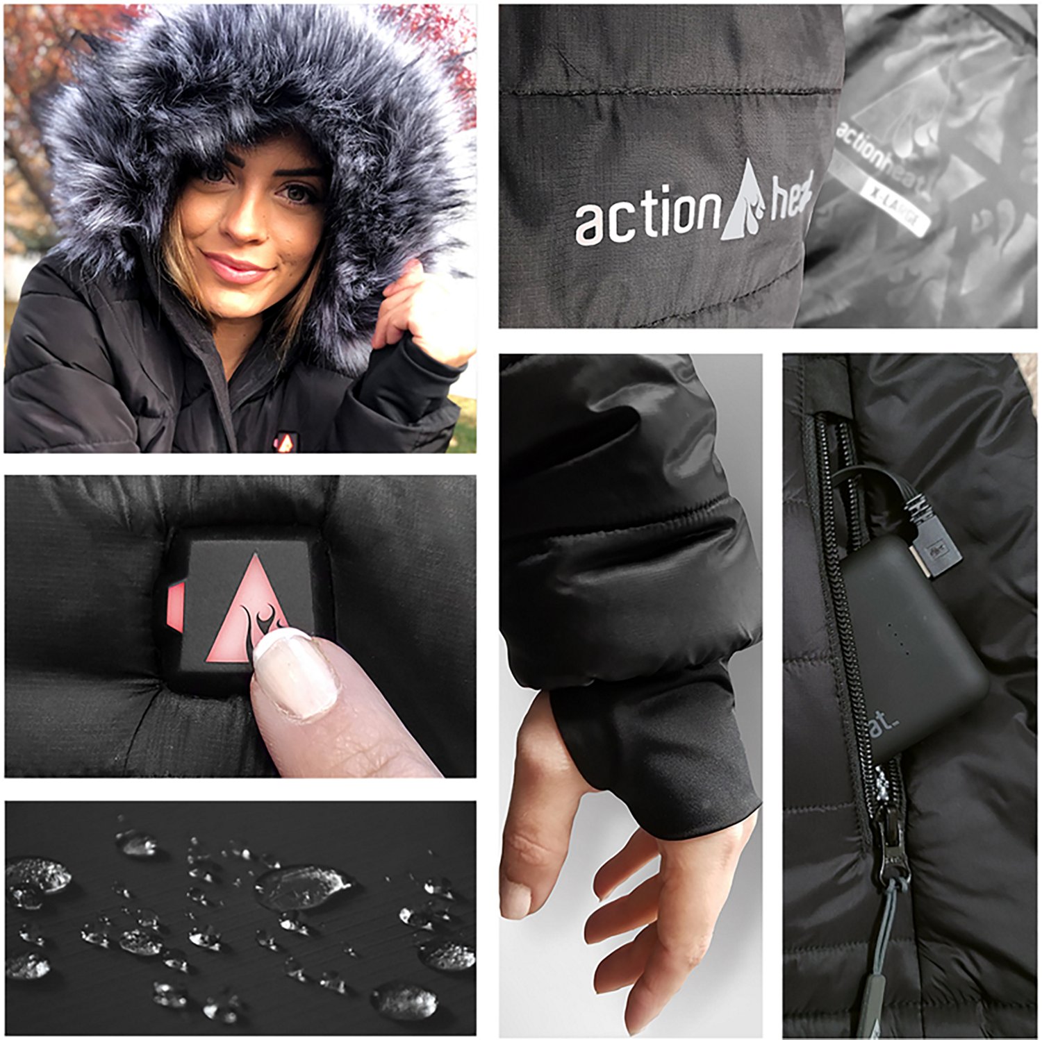 ActionHeat Women's Baltimore Ravens 5V Long Puffer Heated Jacket