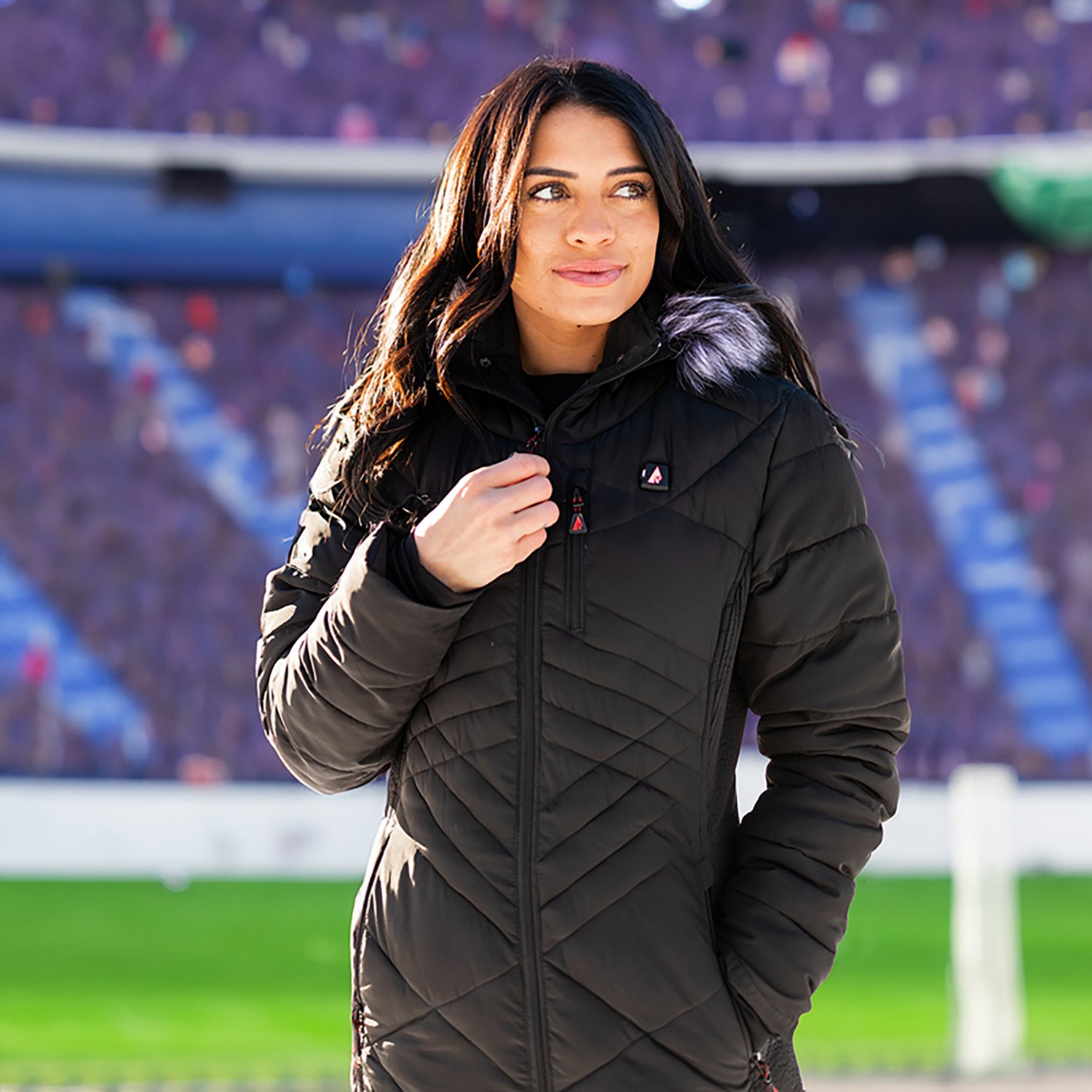 ActionHeat Women's Cleveland Browns 5V Long Puffer Heated Jacket - view number 8