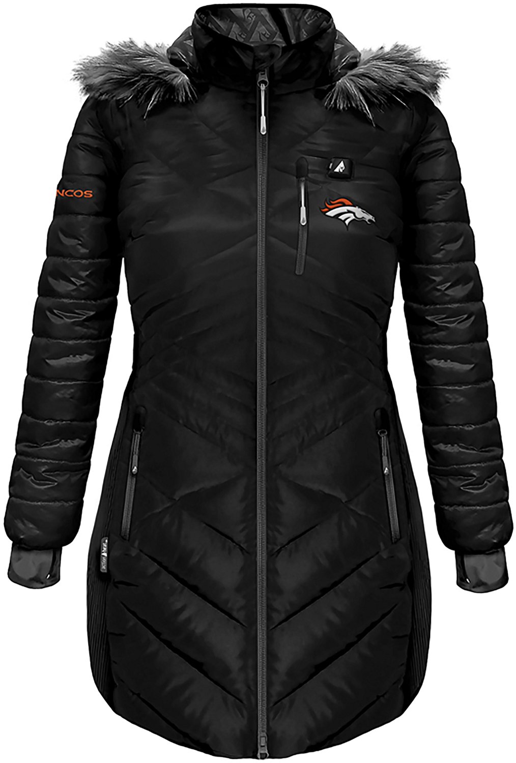 ActionHeat Women's Denver Broncos 5V Long Puffer Heated Jacket - view number 2
