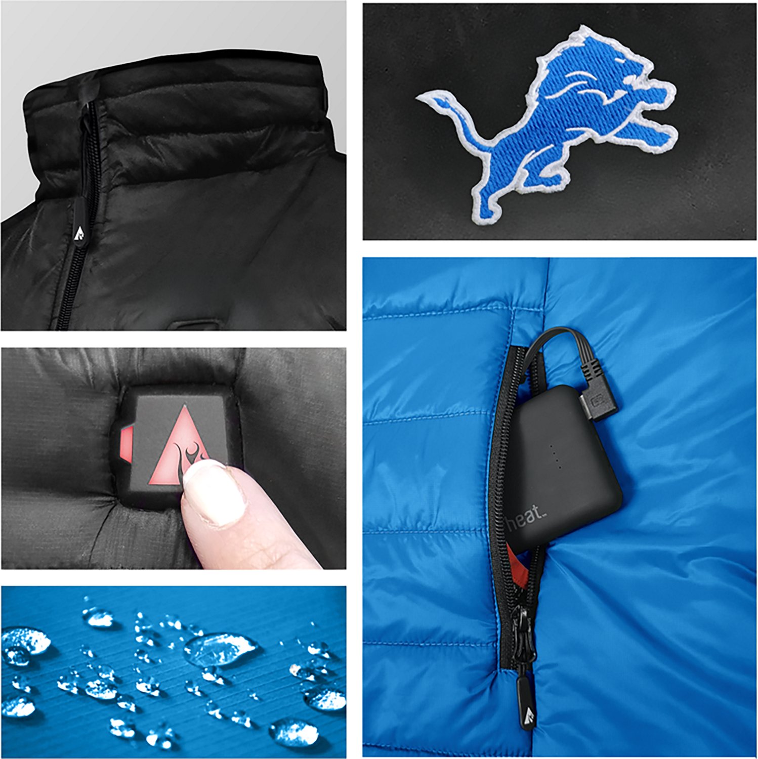 ActionHeat Men's Detroit Lions 5V Puffer Heated Vest - view number 6