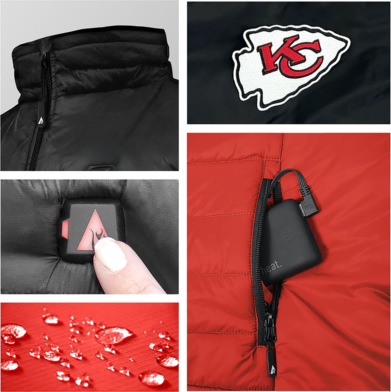 ActionHeat Men's Kansas City Chiefs 5V Puffer Heated Vest - view number 6