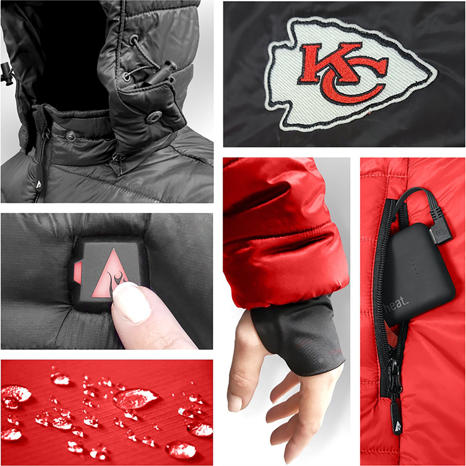 ActionHeat Women's Kansas City Chiefs 5V Puffer Heated Jacket