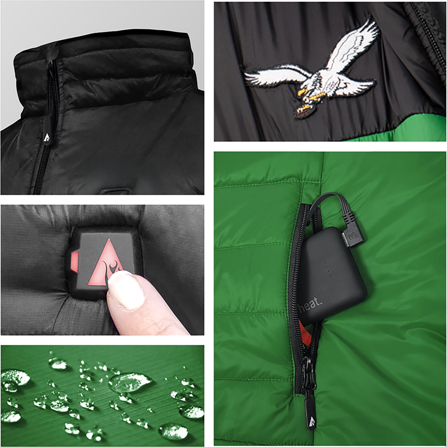 ActionHeat Men's Philadelphia Eagles 5V Puffer Heated Vest - view number 6