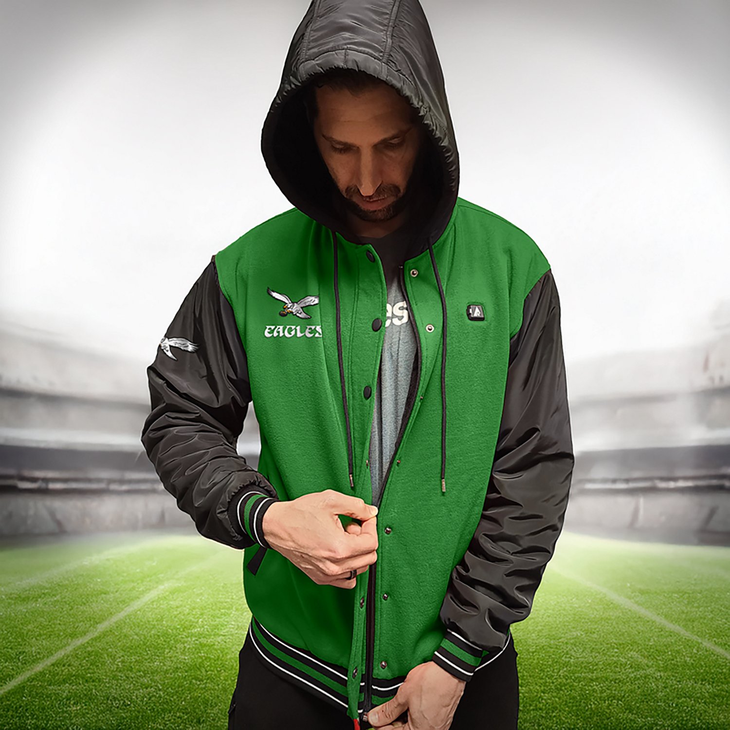 ActionHeat Men's Philadelphia Eagles 5V Heated Varsity Jacket - view number 8
