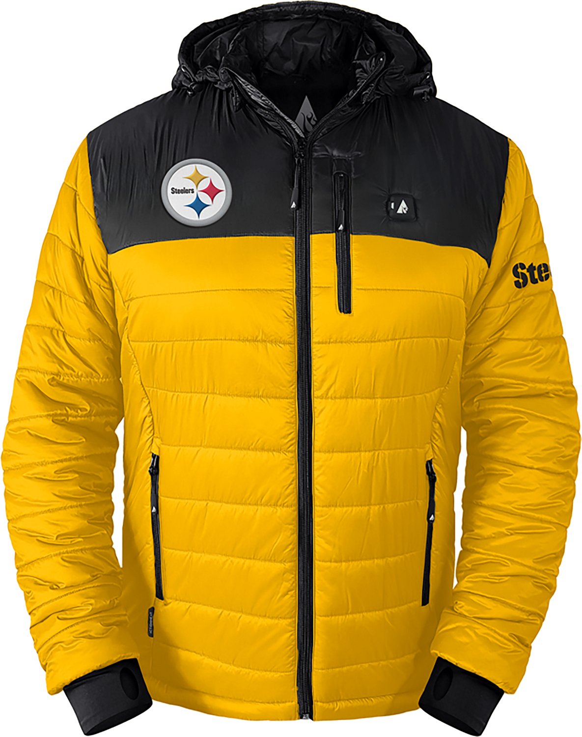 NFL Pittsburgh Steelers ダウン　フード取り外し可能 Pittsburgh Steelers Windbreaker with Pocket - Black