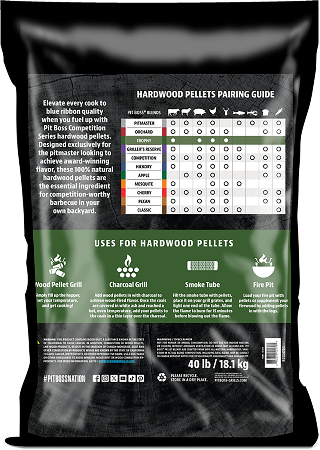 Pit Boss Competition Series Trophy Blend 40 lb. BBQ Hardwood Pellets - view number 2