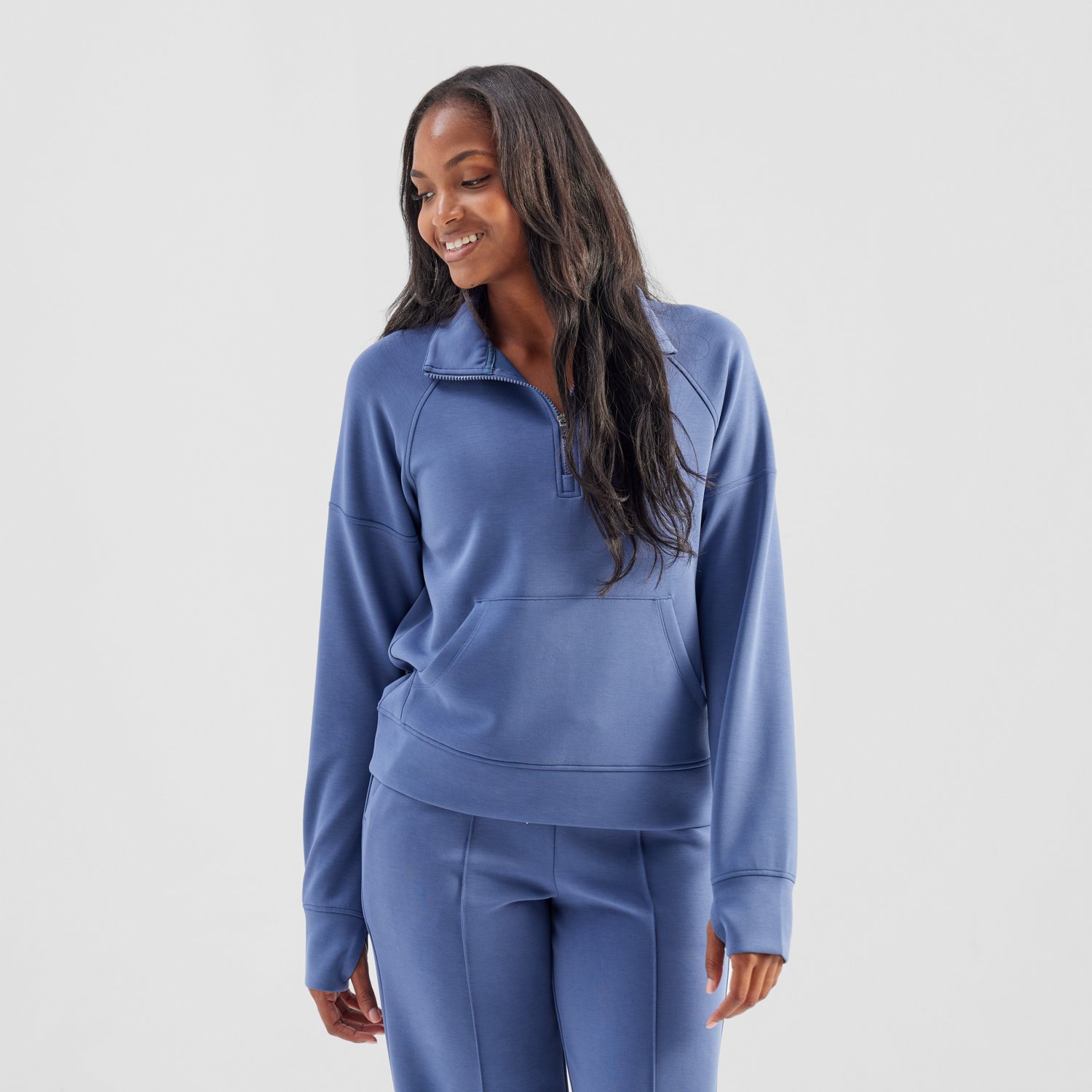 Freely Women's Katelyn Sandwashed 1/4-Zip Sweatshirt