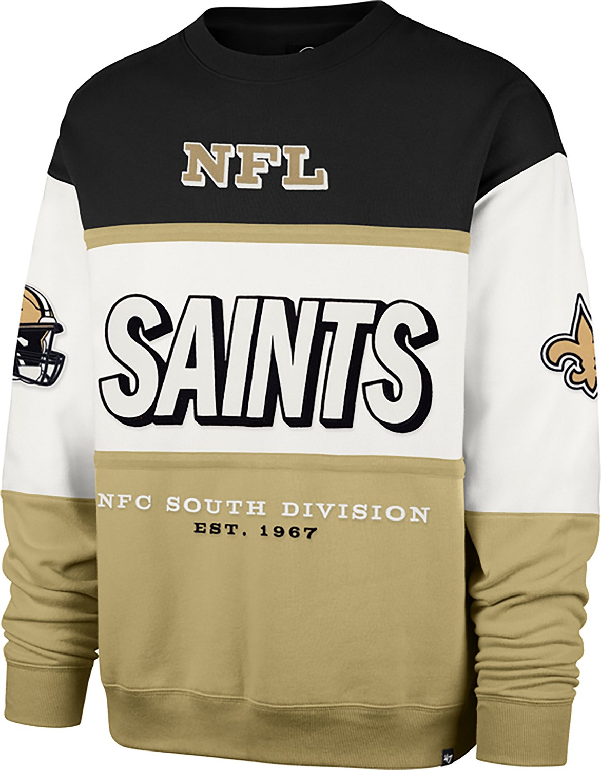 '47 Men's New Orleans Saints Breeze By Maximalist Long Sleeve Crew Sweatshirt - view number 2