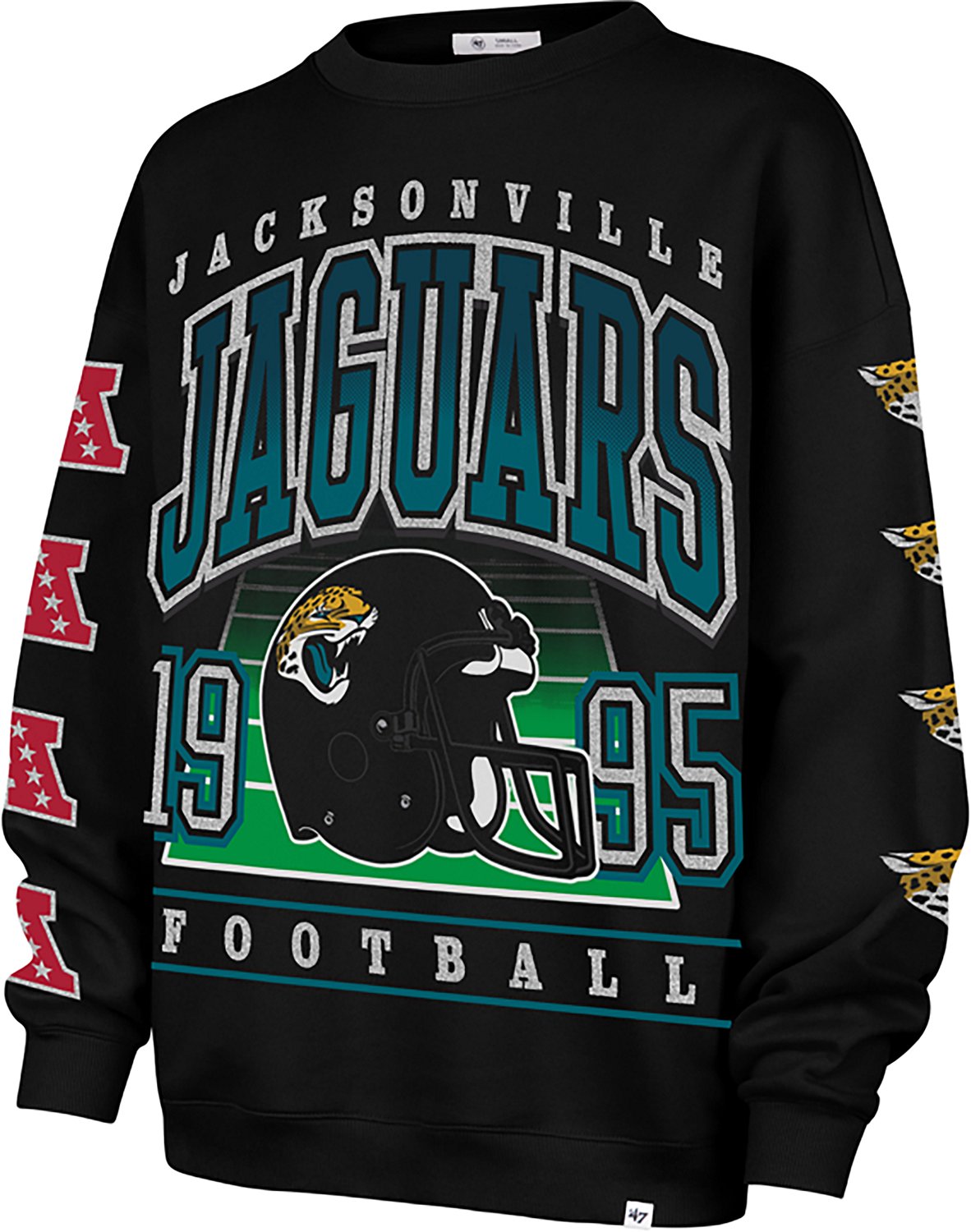 47 Women's Jaguars Go Big Oversize Long Sleeve Crew Sweatshirt