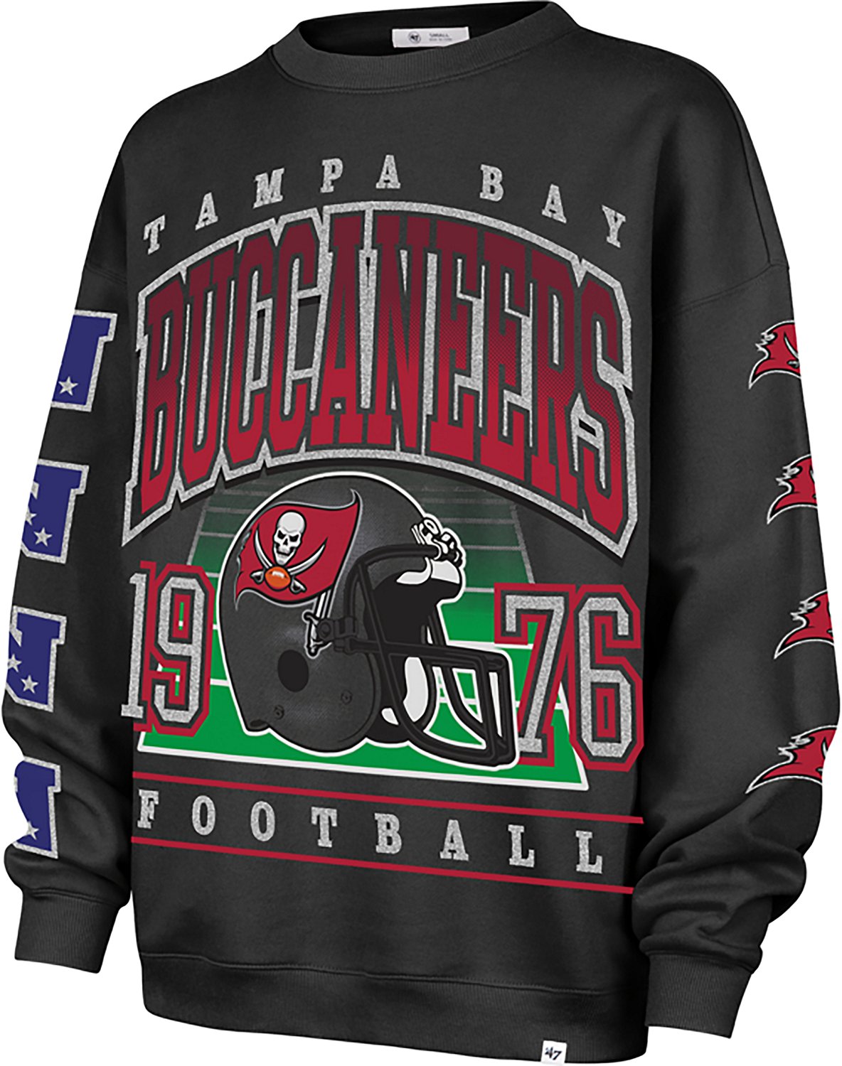 47 Women's Buccaneers Go Big Oversize Long Sleeve Crew Sweatshirt