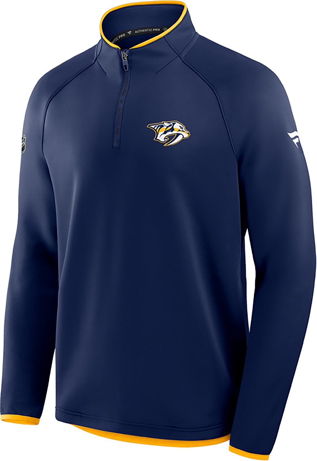 Fanatics Men's Predators Authentic Pro Rink Fleece Long Sleeve 1/4 Zip - view number 2