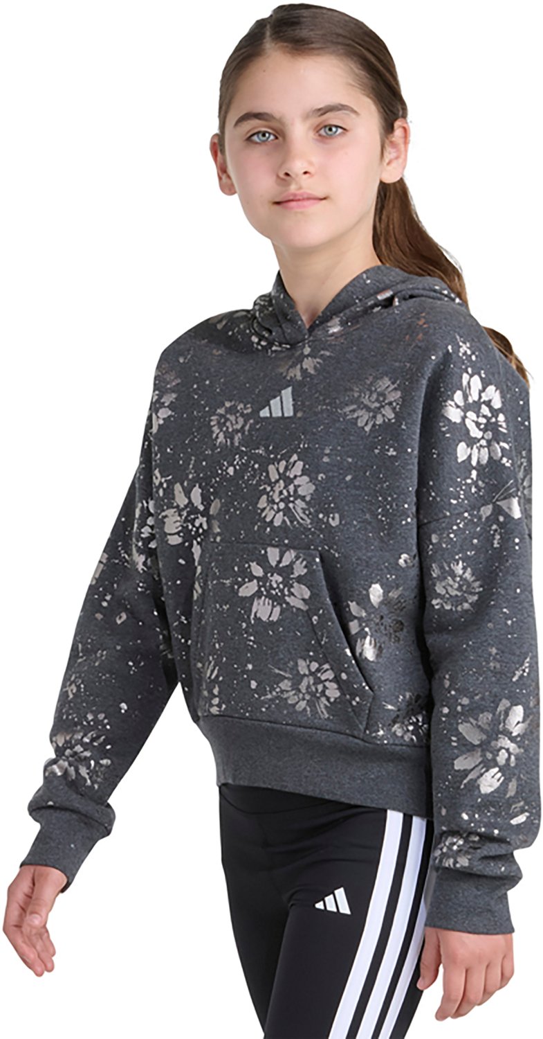 adidas Girls' Allover Print Glam Hooded Pullover - view number 3