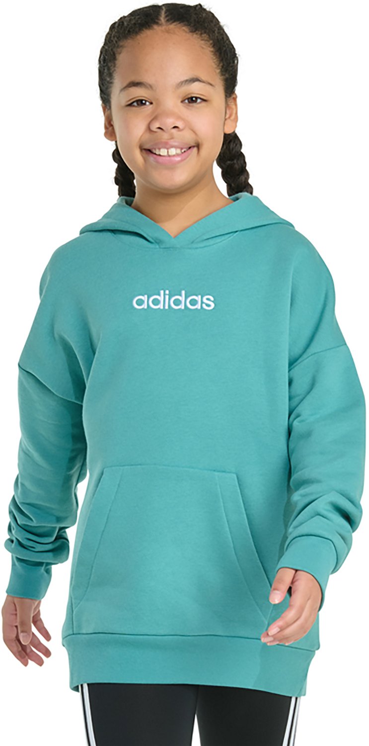 adidas Girls' Embroidered Linear Hooded Pullover