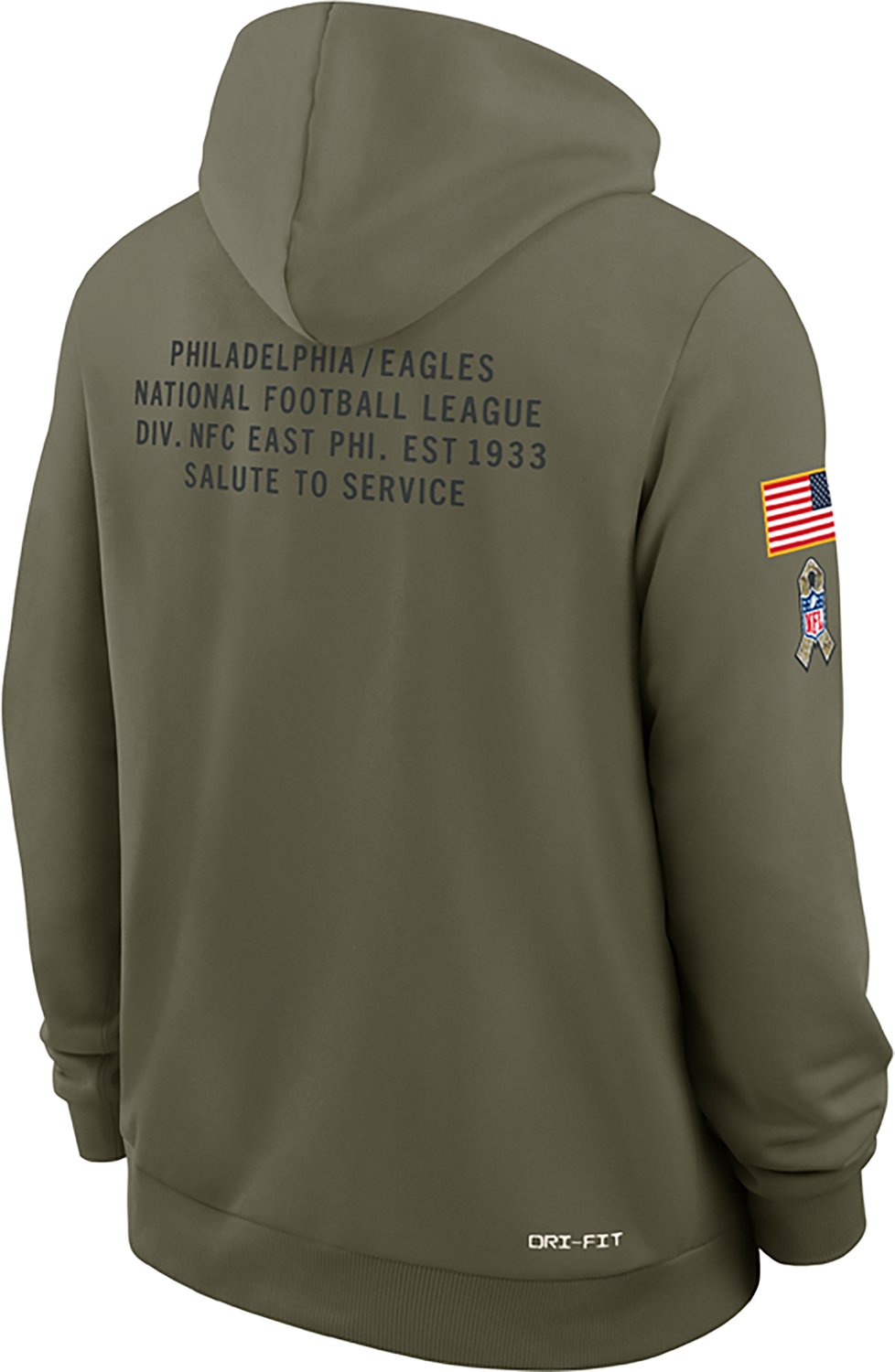 Nike Men's Eagles Salute to Service Dri-FIT Sideline Long Sleeve Hoodie - view number 3