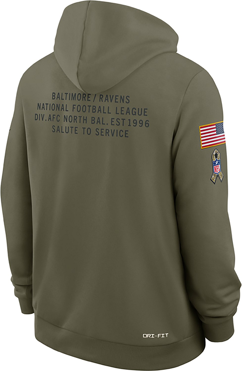Nike Men's Ravens Salute to Service Dri-FIT Sideline Long Sleeve Hoodie - view number 3
