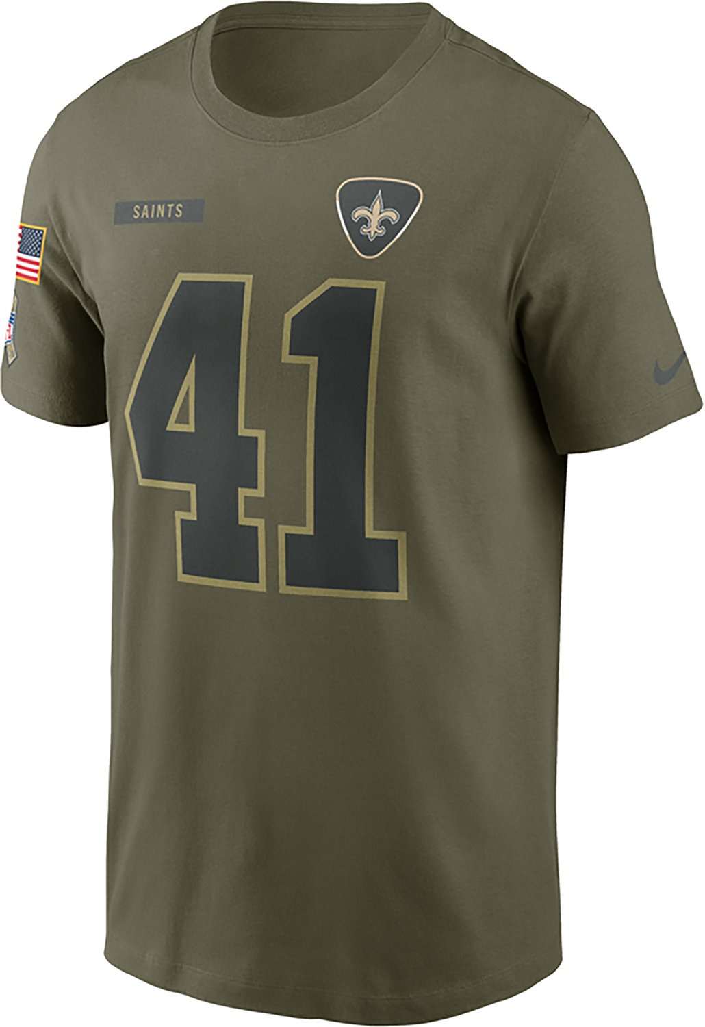 Nike Men's Saints Salute to Service Alvin Kamara Player Name & Number T-shirt - view number 2
