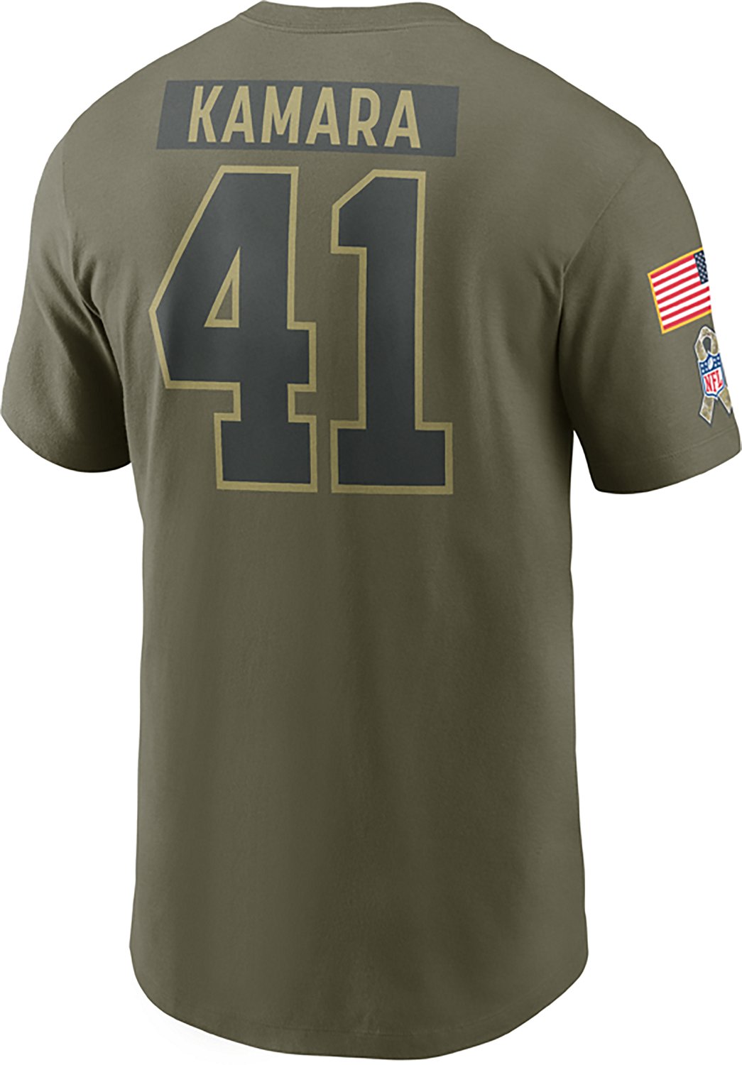 Nike Men's Saints Salute to Service Alvin Kamara Player Name & Number T-shirt - view number 3