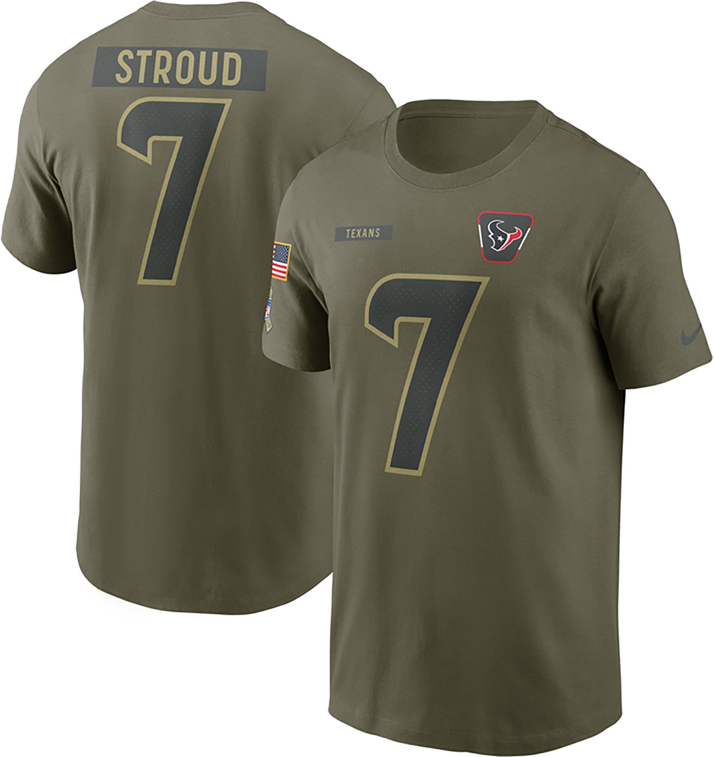Nike Men's Texans Salute to Service C.J. Stroud Player Name & Number T-shirt