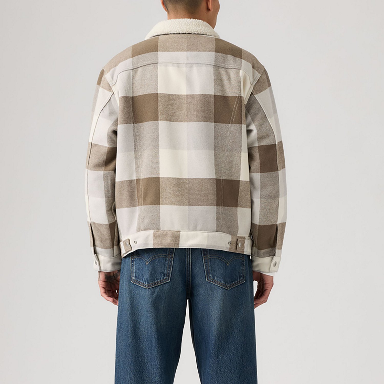 Levi's Men's Sherpa Plaid Trucker Jacket