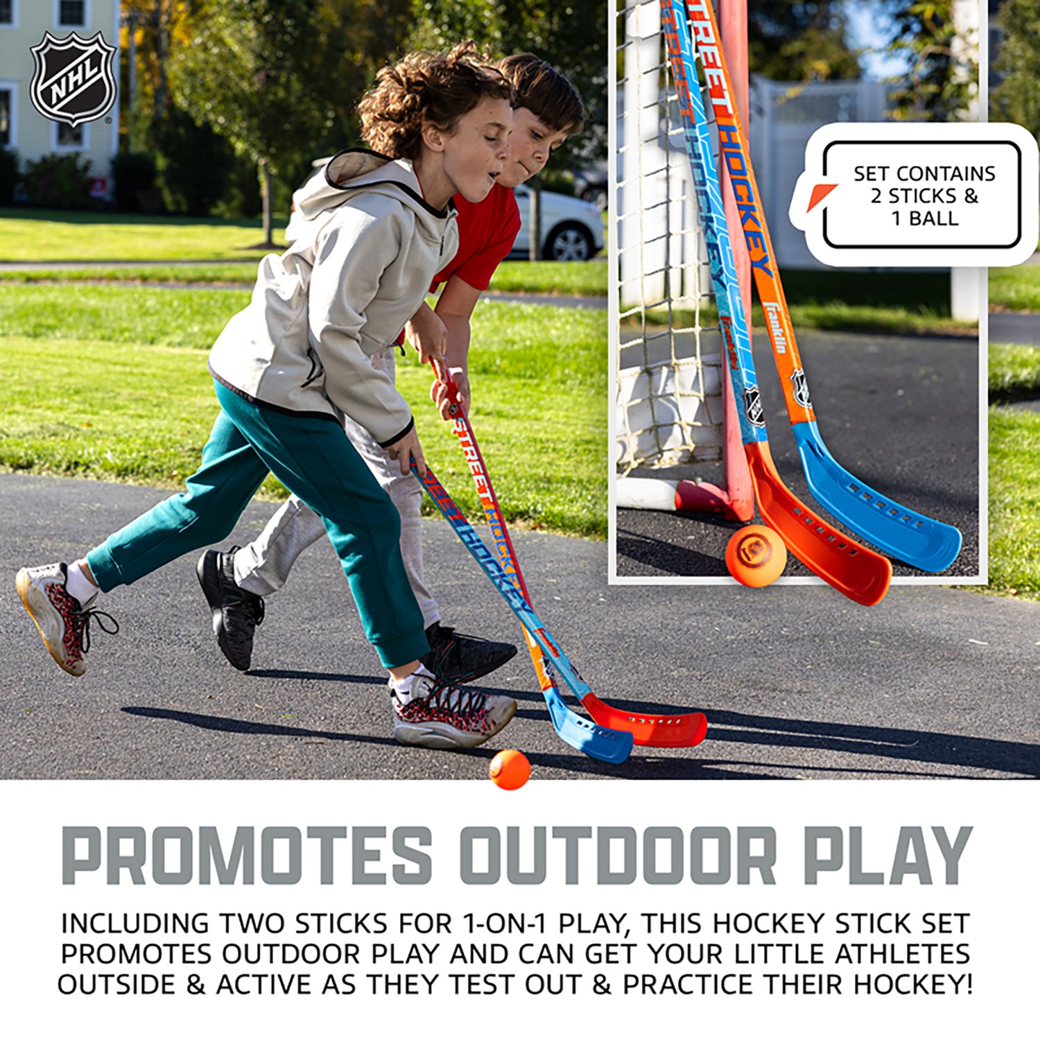 Franklin Sports NHL Future Champs Kids' 2 Player Street Hockey Sticks Set - view number 4