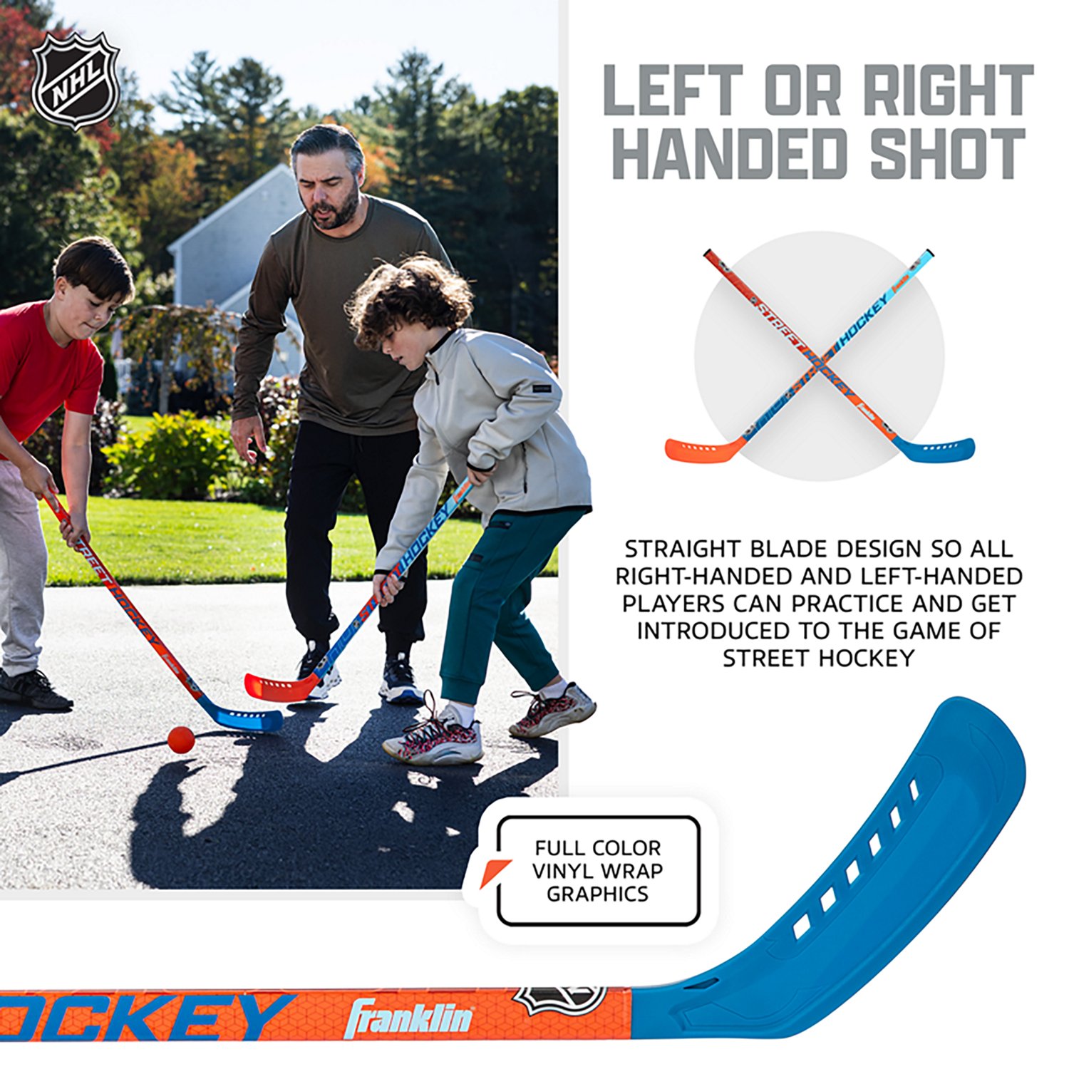 Franklin Sports NHL Future Champs Kids' 2 Player Street Hockey Sticks Set - view number 6