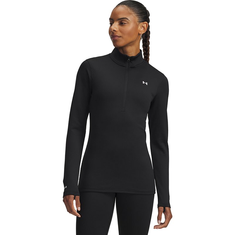 Under Armour Base 4.0 Half-Zip Long-Sleeve Shirt - Black/White
