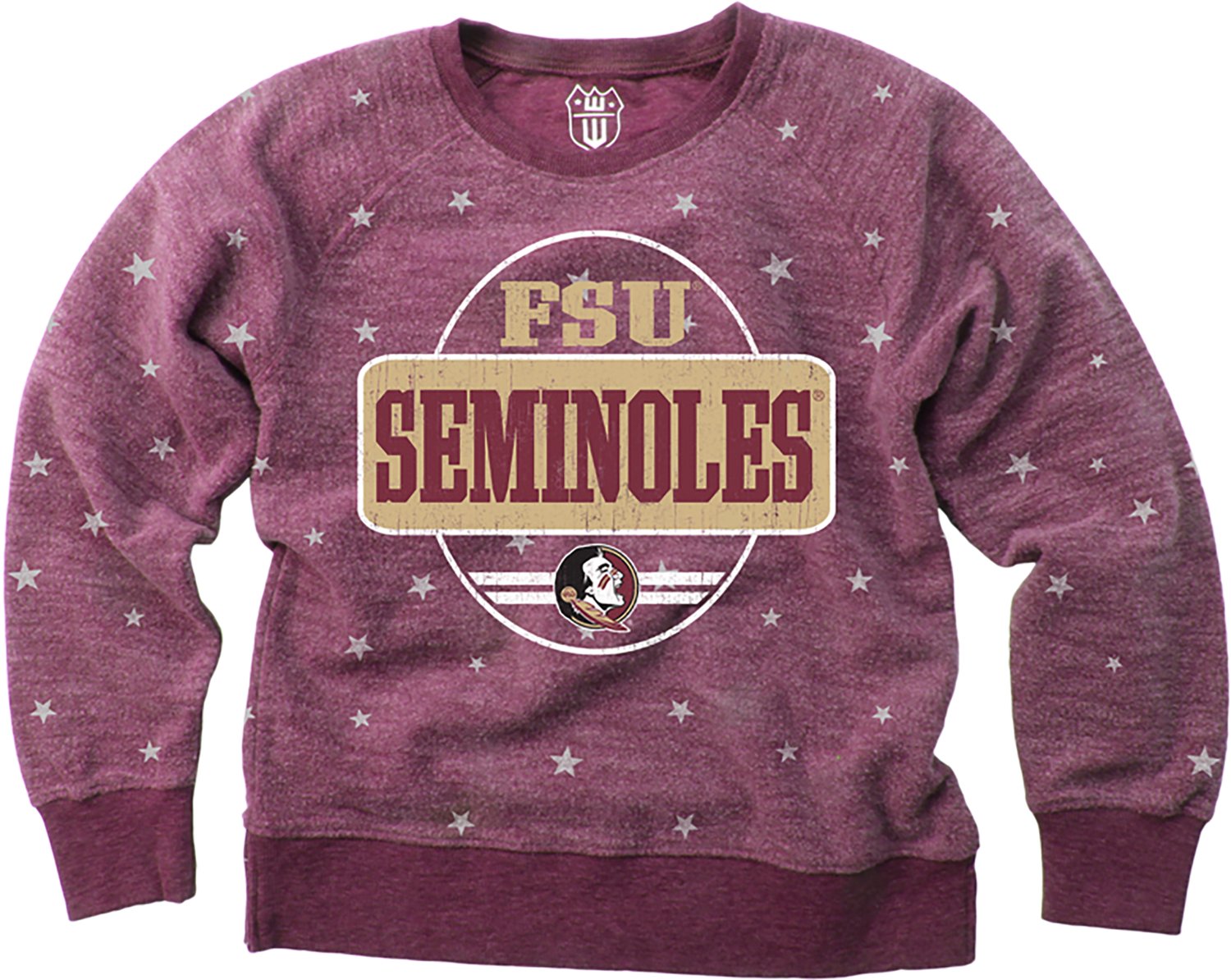 Wes & Willy Girls' Florida State Shimmer Star Reverse Fleece Crew Sweatshirt - view number 1