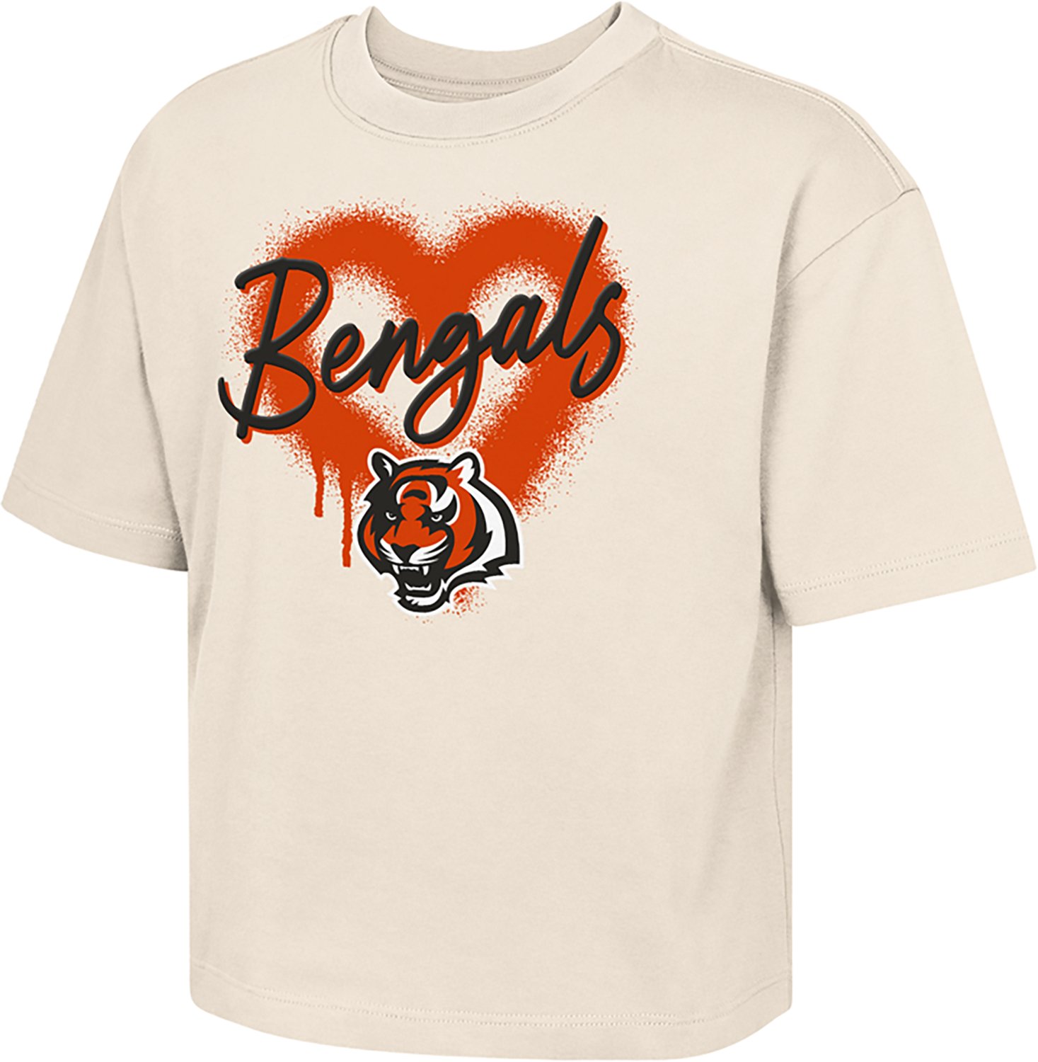 Outerstuff Girls' Bengals Spray Heart Boxy T-shirt - view number 2