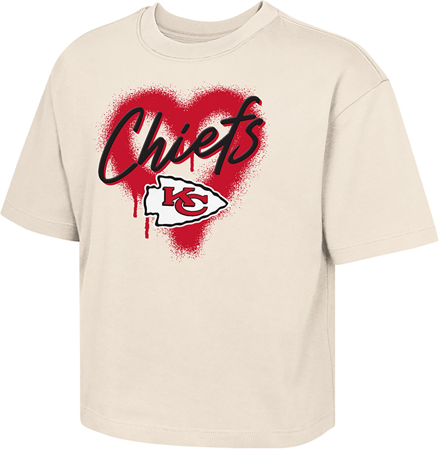 Outerstuff Girls' Chiefs Spray Heart Boxy T-shirt - view number 2