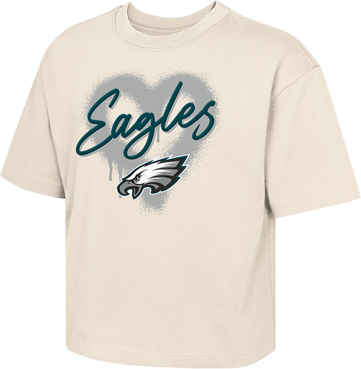 Outerstuff Girls' Eagles Spray Heart Boxy T-shirt - view number 2