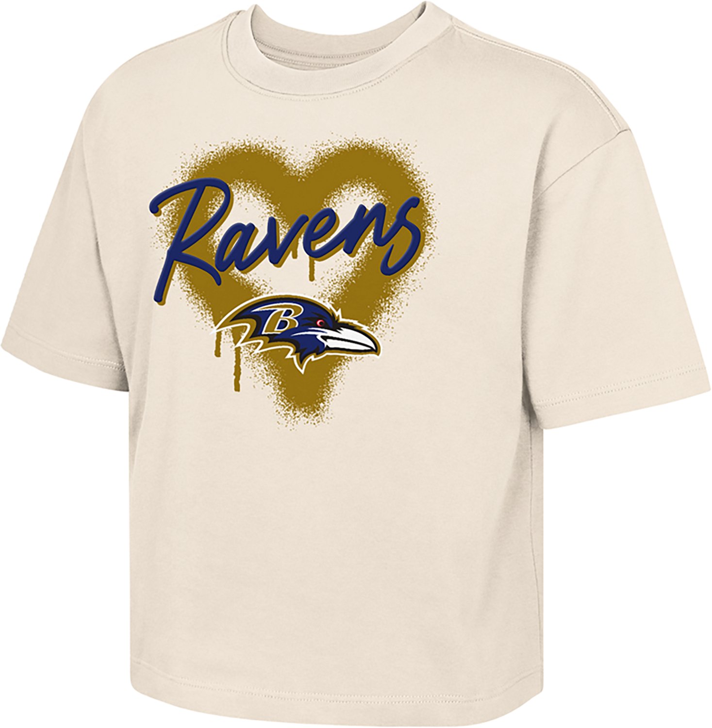 Outerstuff Girls' Ravens Spray Heart Boxy T-shirt - view number 2