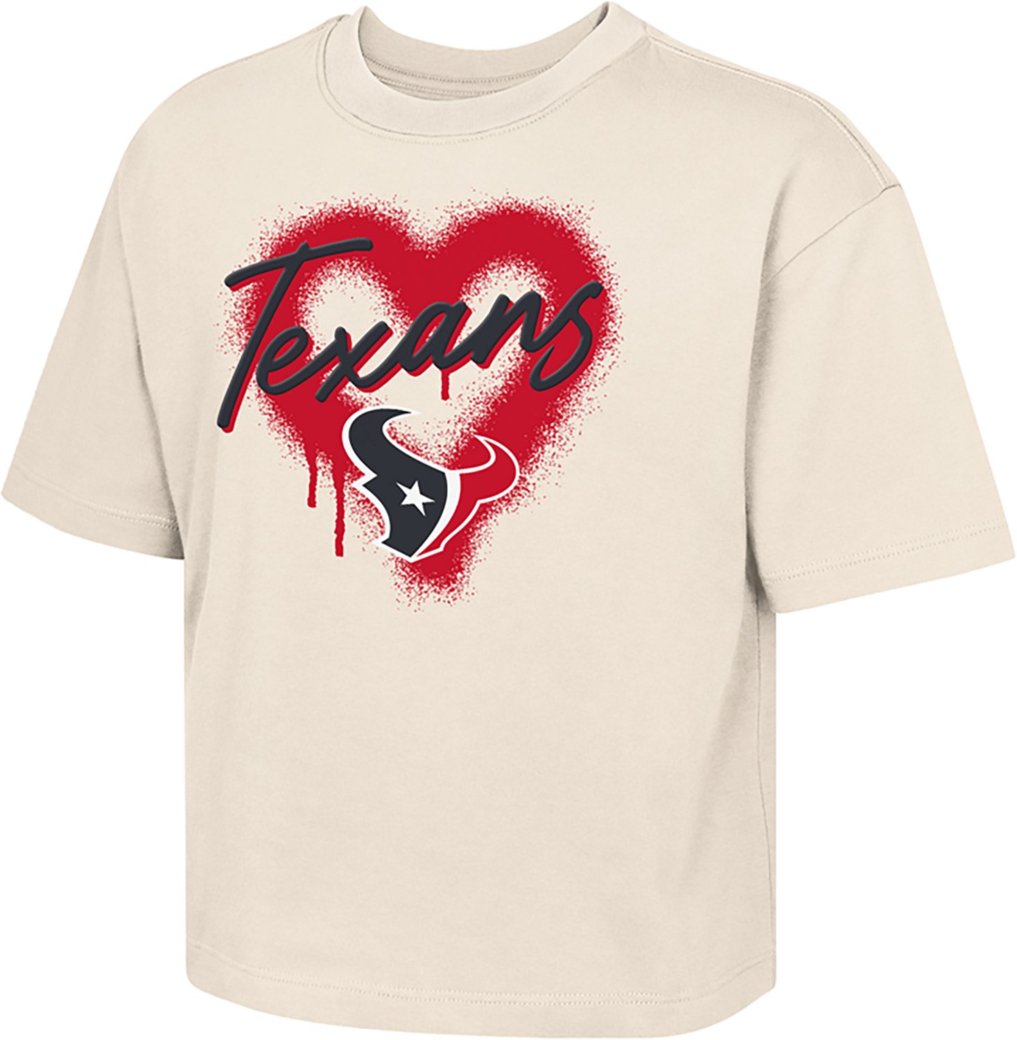 Outerstuff Girls' Texans Spray Heart Boxy T-shirt - view number 2