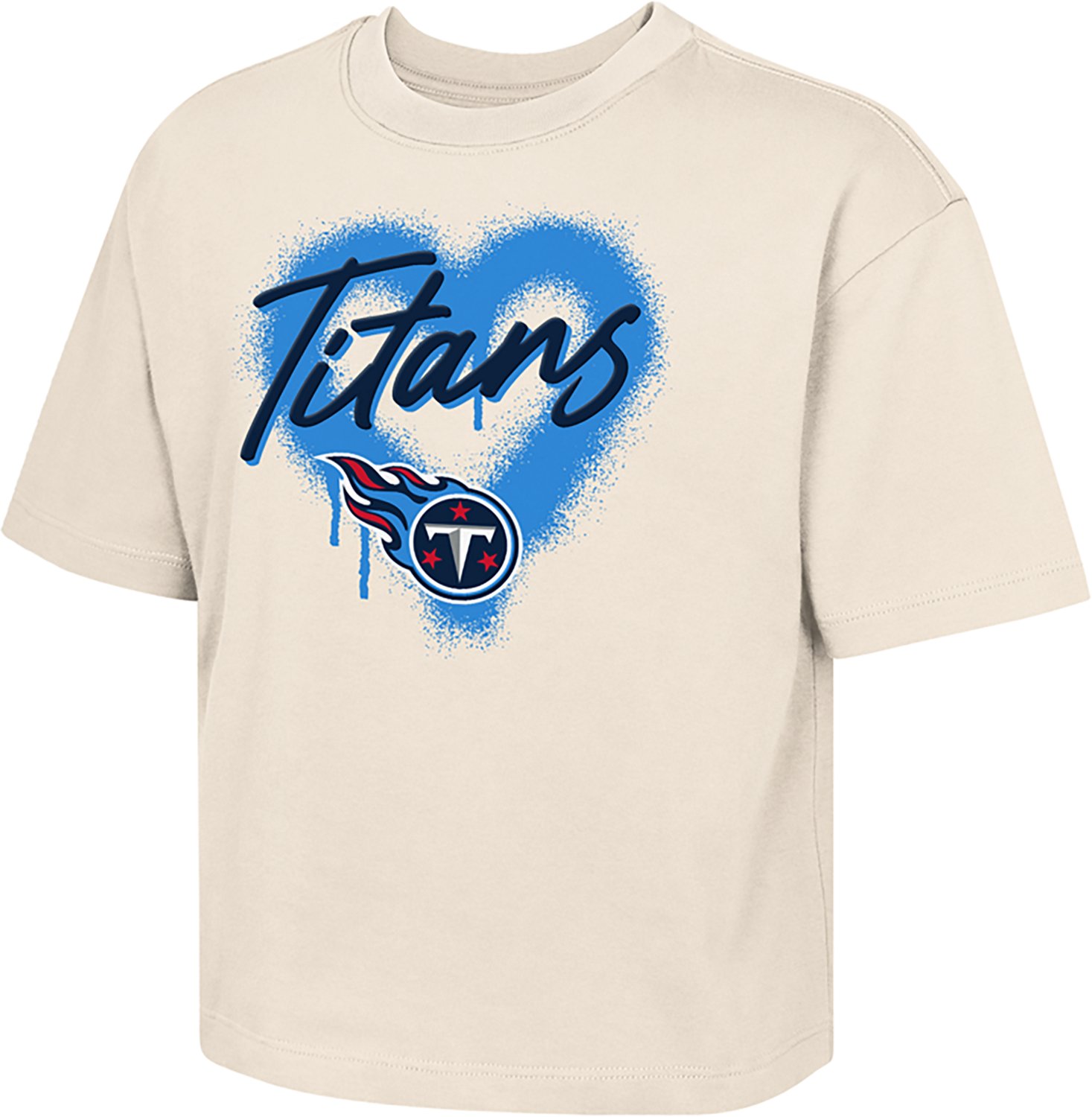 Outerstuff Girls' Titans Spray Heart Boxy T-shirt - view number 2