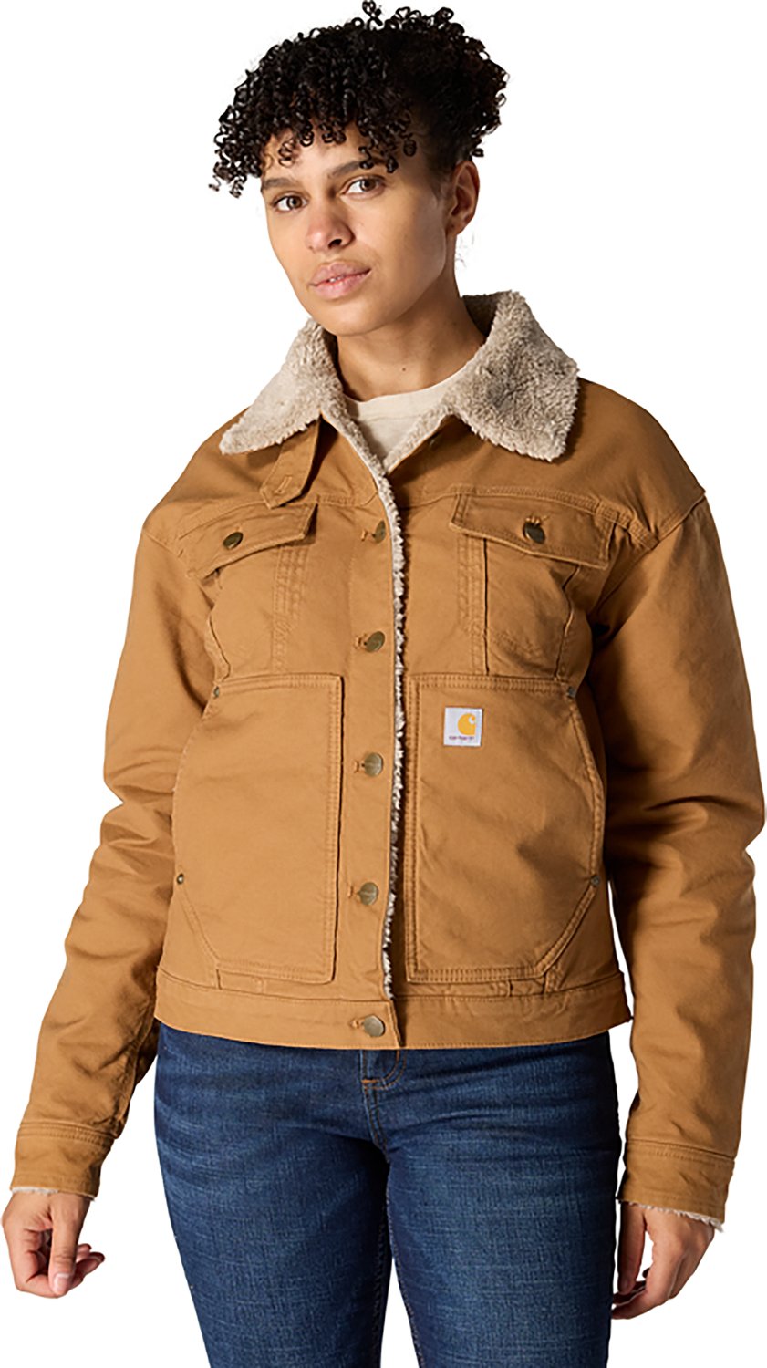 Carhartt Women's Rugged Flex Loose Fit Canvas Sherpa-Lined Jacket - view number 1