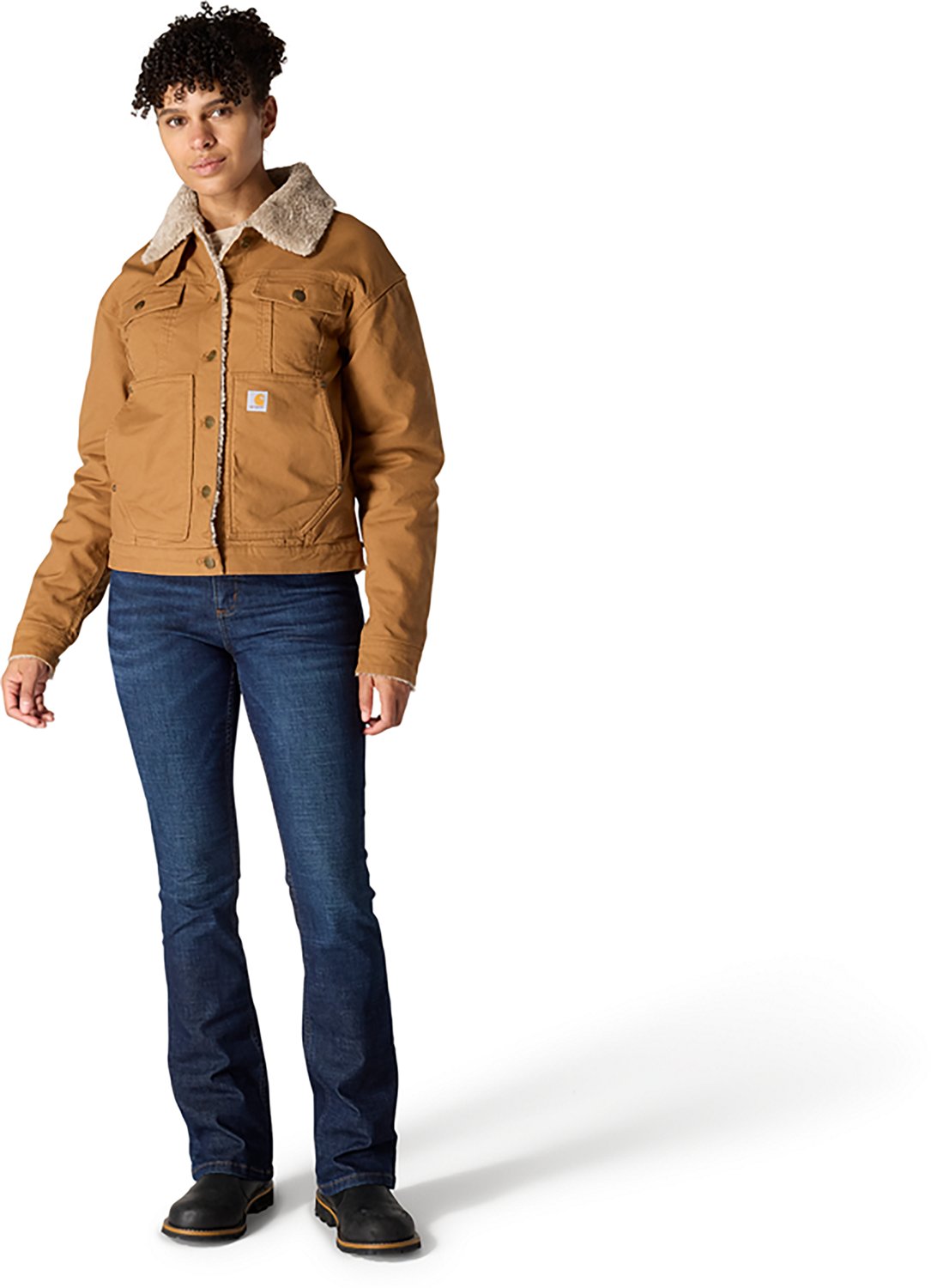 Carhartt Women's Rugged Flex Loose Fit Canvas Sherpa-Lined Jacket - view number 6