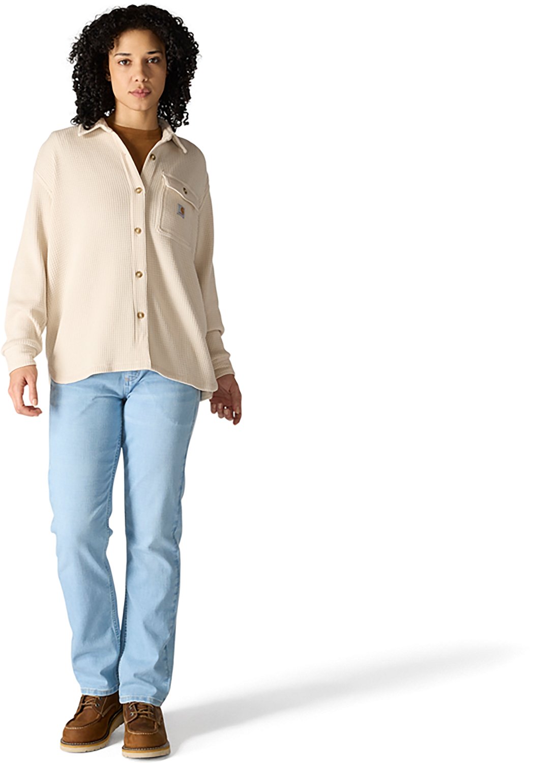 Carhartt Women's Heavyweight Waffle Knit Long Sleeve Button Up Shirt - view number 4