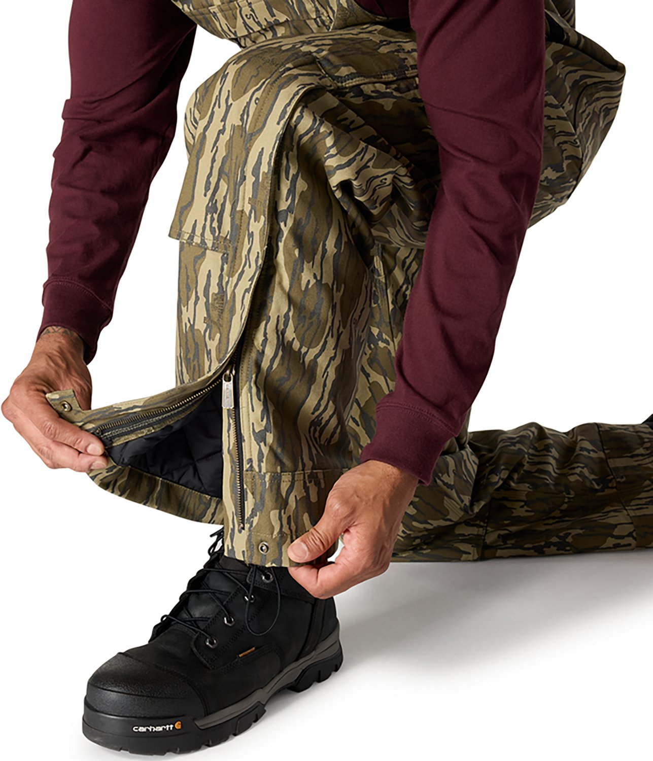Carhartt Men's Rugged Flex Duck Loose Fit Insulated Camo Bib Overalls - view number 3