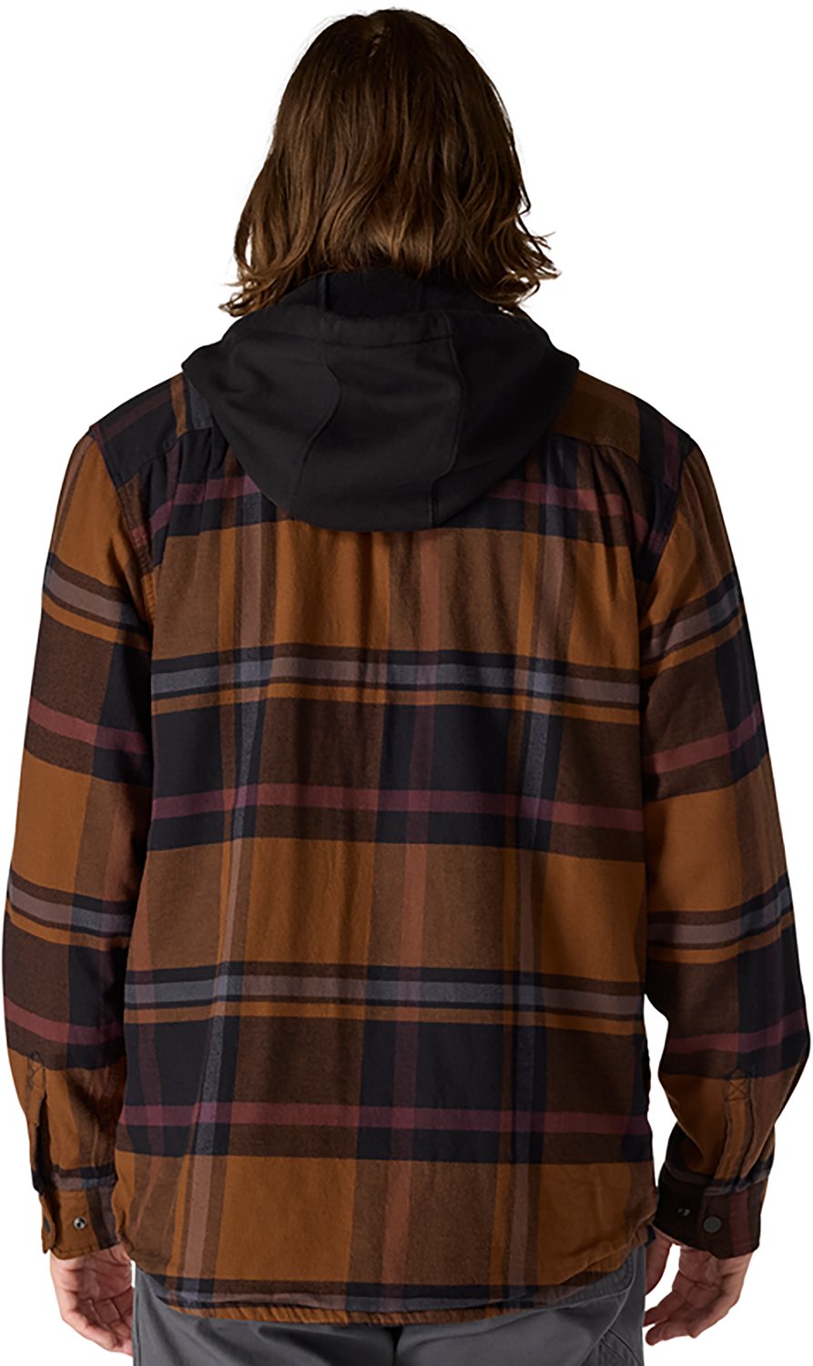 Carhartt Men's Rugged Flex Relaxed Fit Flannel Fleece Lined Hooded Shirt Jac - view number 2