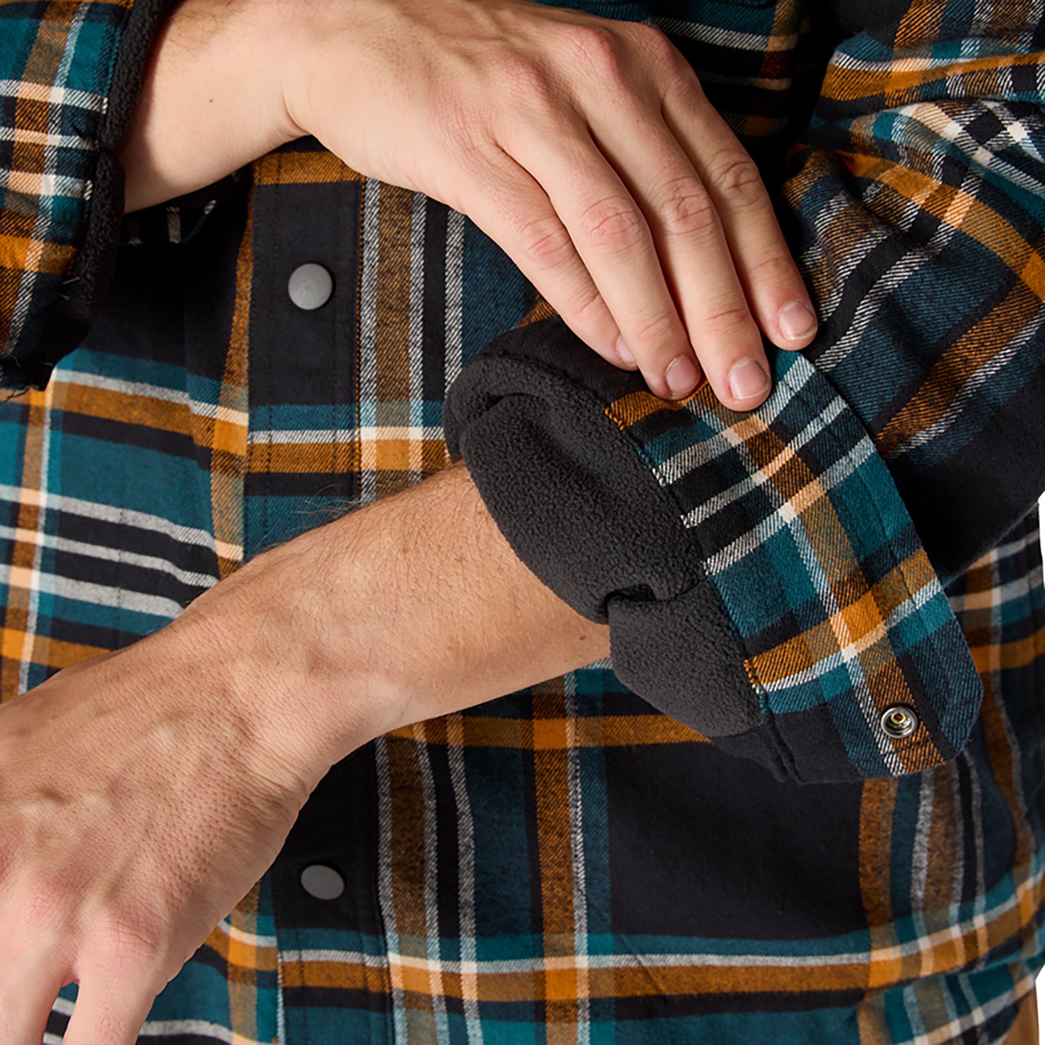 Carhartt Men's Rugged Flex Relaxed Fit Flannel Fleece Lined Hooded Shirt Jac - view number 3