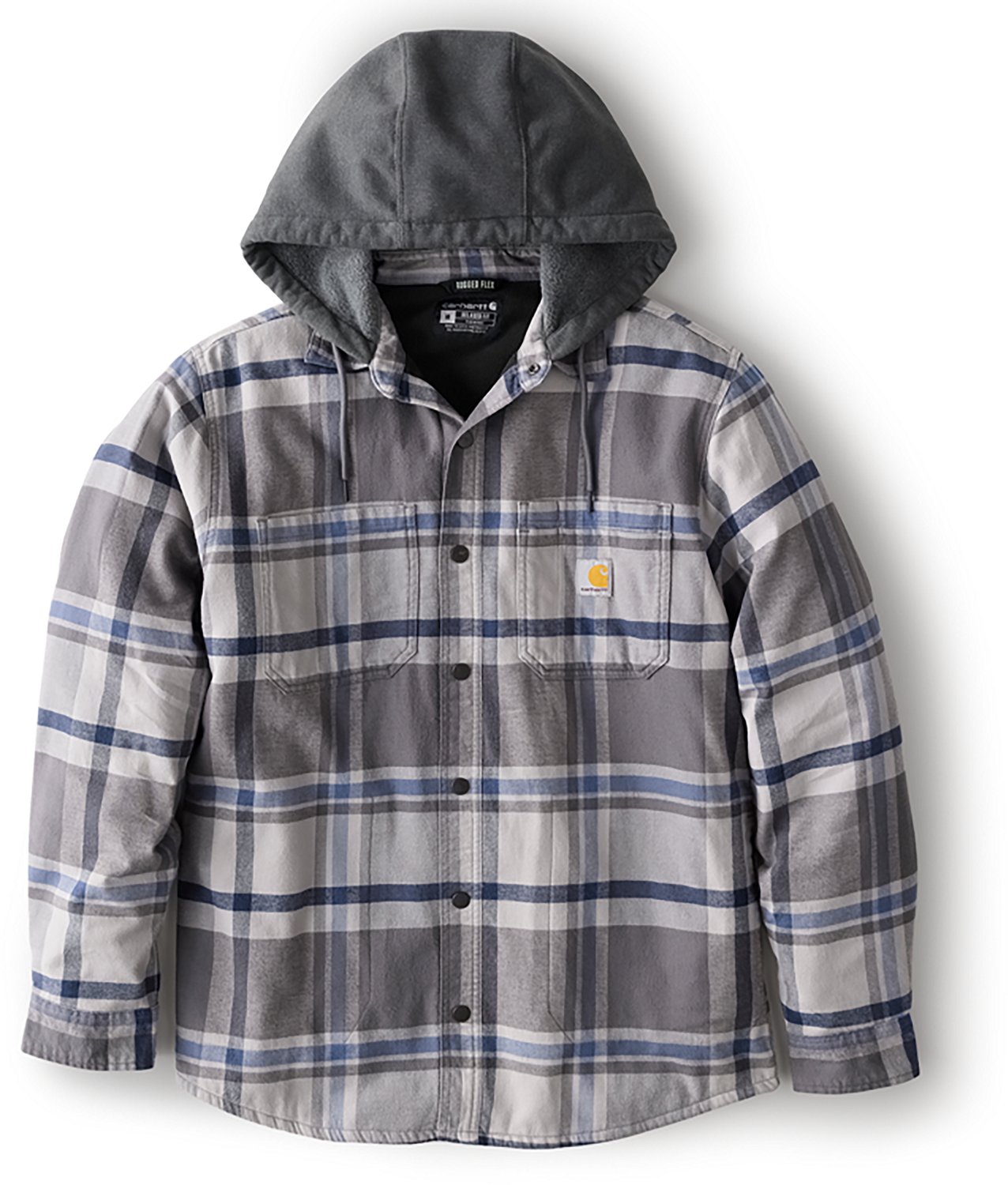 Carhartt Men's Rugged Flex Relaxed Fit Flannel Fleece Lined Hooded Shirt Jac - view number 6
