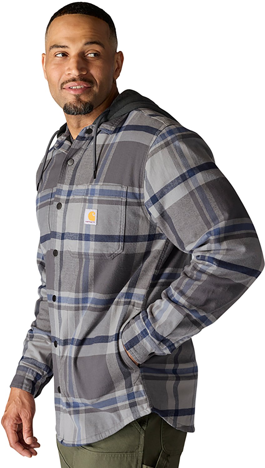 Carhartt Men's Rugged Flex Relaxed Fit Flannel Fleece Lined Hooded Shirt Jac - view number 3
