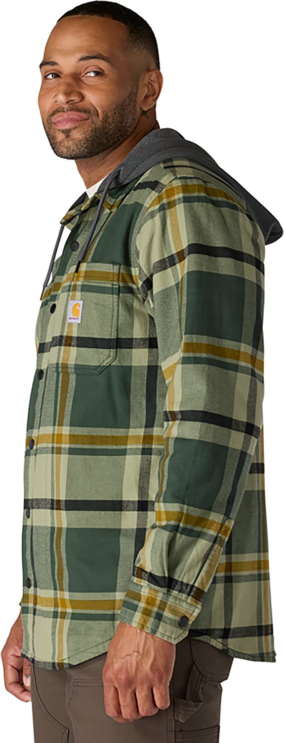 Carhartt Men's Rugged Flex Relaxed Fit Flannel Fleece Lined Hooded Shirt Jac - view number 3