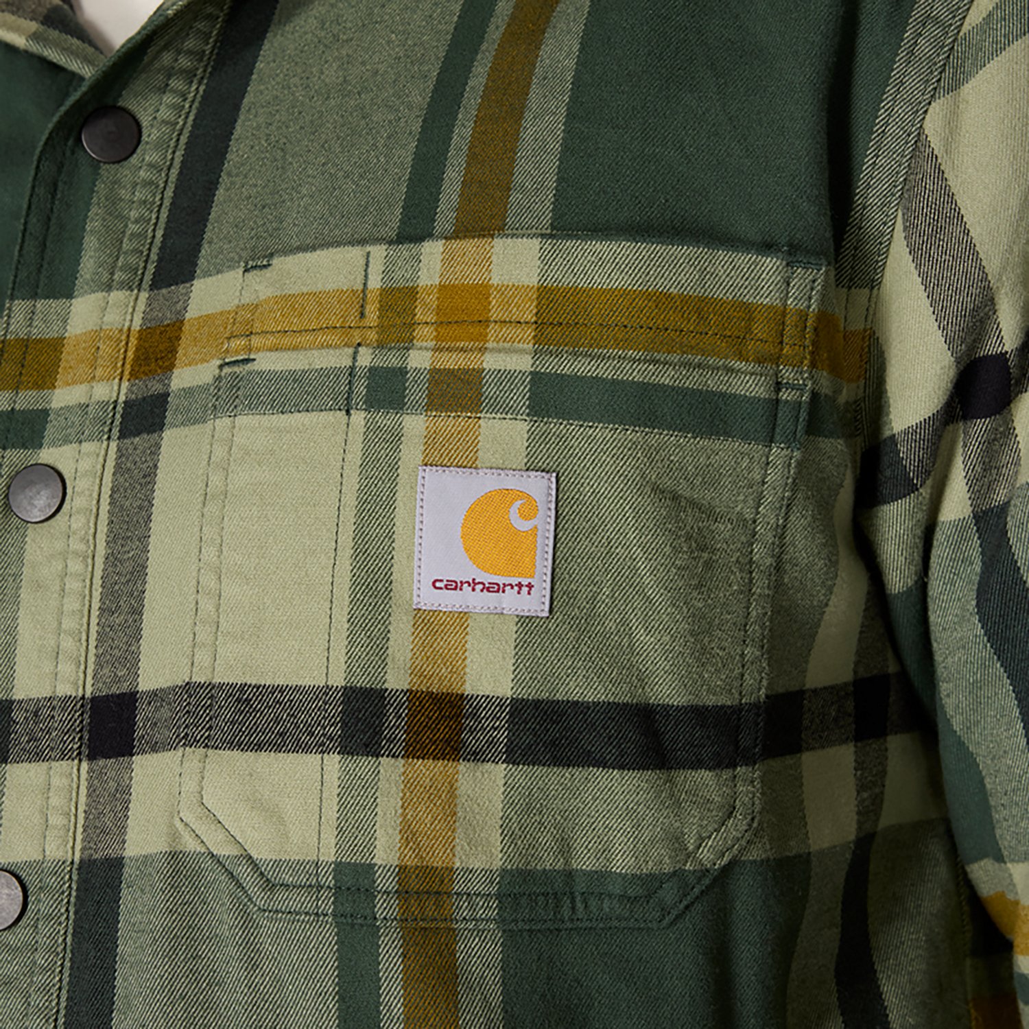 Carhartt Men's Rugged Flex Relaxed Fit Flannel Fleece Lined Hooded Shirt Jac - view number 5