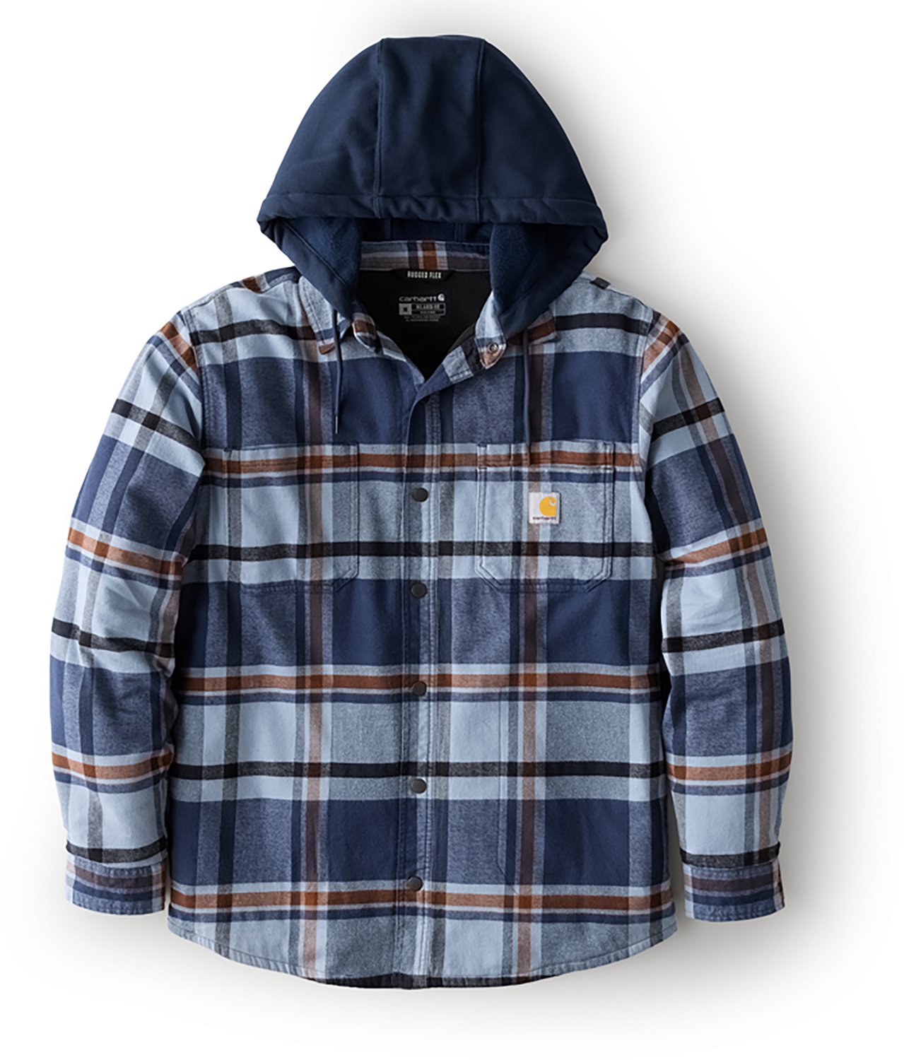 Carhartt Men's Rugged Flex Relaxed Fit Flannel Fleece Lined Hooded Shirt Jac - view number 6