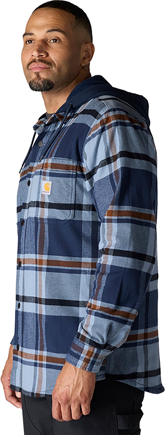 Carhartt Men's Rugged Flex Relaxed Fit Flannel Fleece Lined Hooded Shirt Jac - view number 3