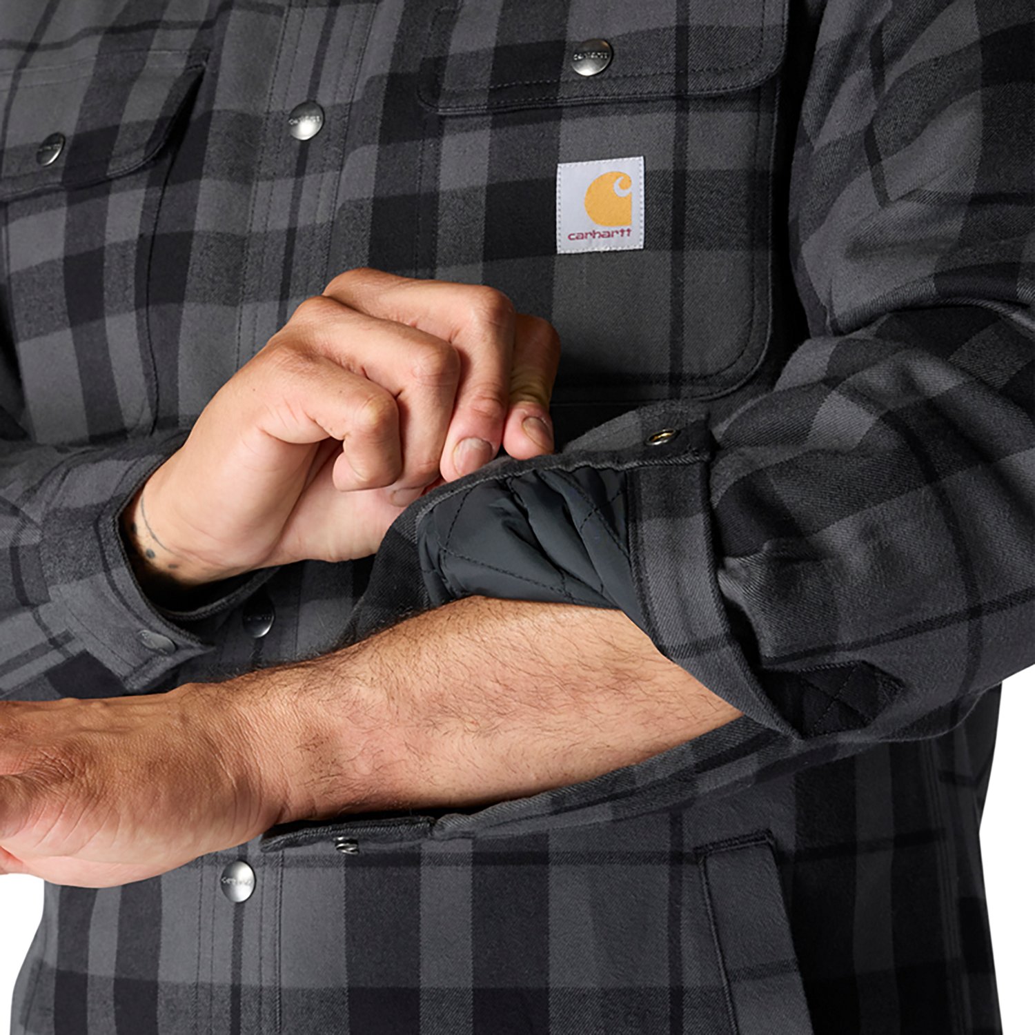 Carhartt Men's Relaxed Fit Flannel Sherpa-Lined Shirt Jac - view number 3