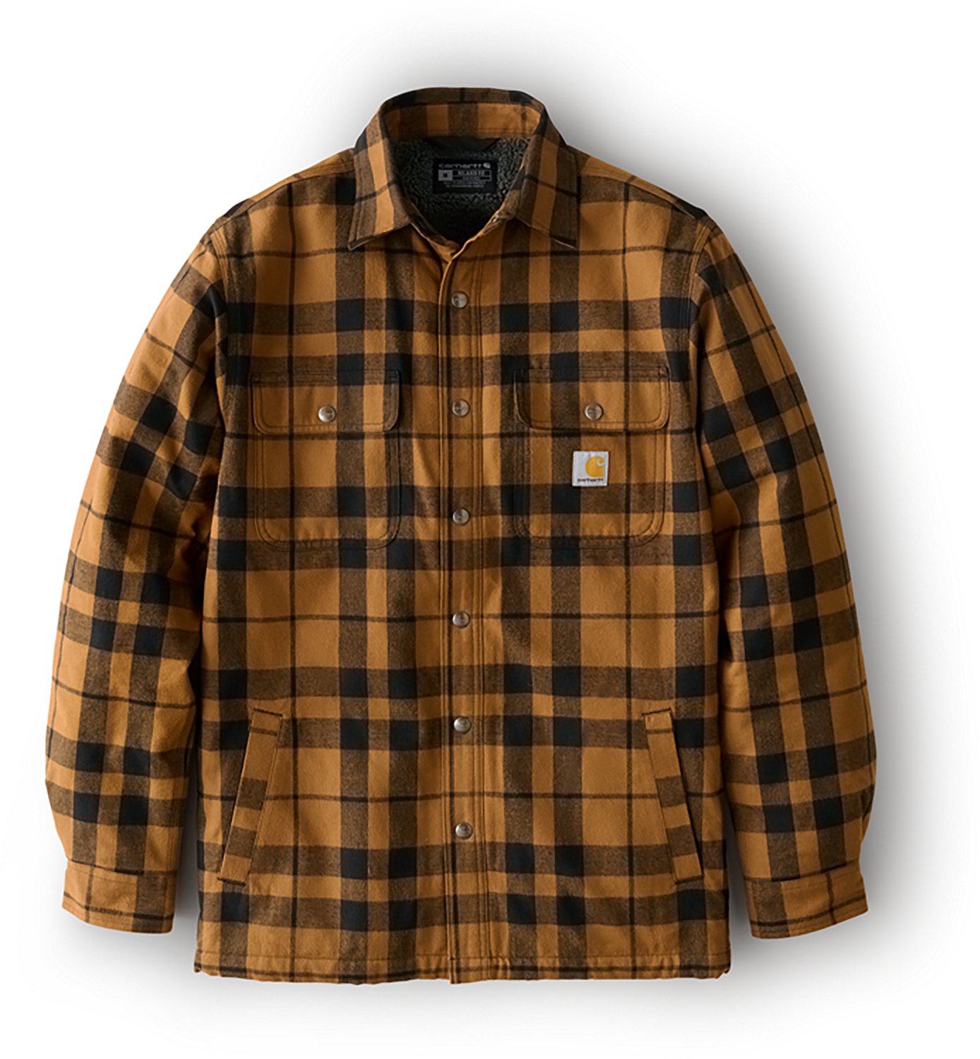 Carhartt Men's Relaxed Fit Flannel Sherpa-Lined Shirt Jac - view number 6