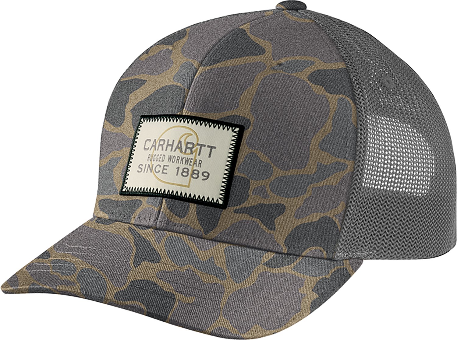 Carhartt Men's Wool Mesh-Back Camo Logo Patch Cap