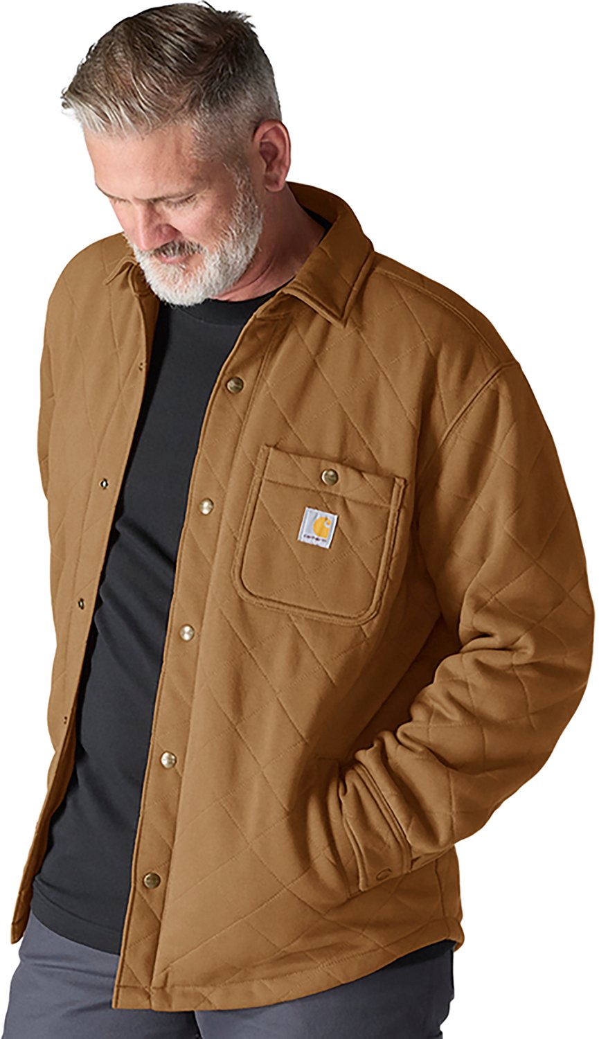 Carhartt Men's Heavyweight Quilted Snap Front Shirt Jac - view number 3